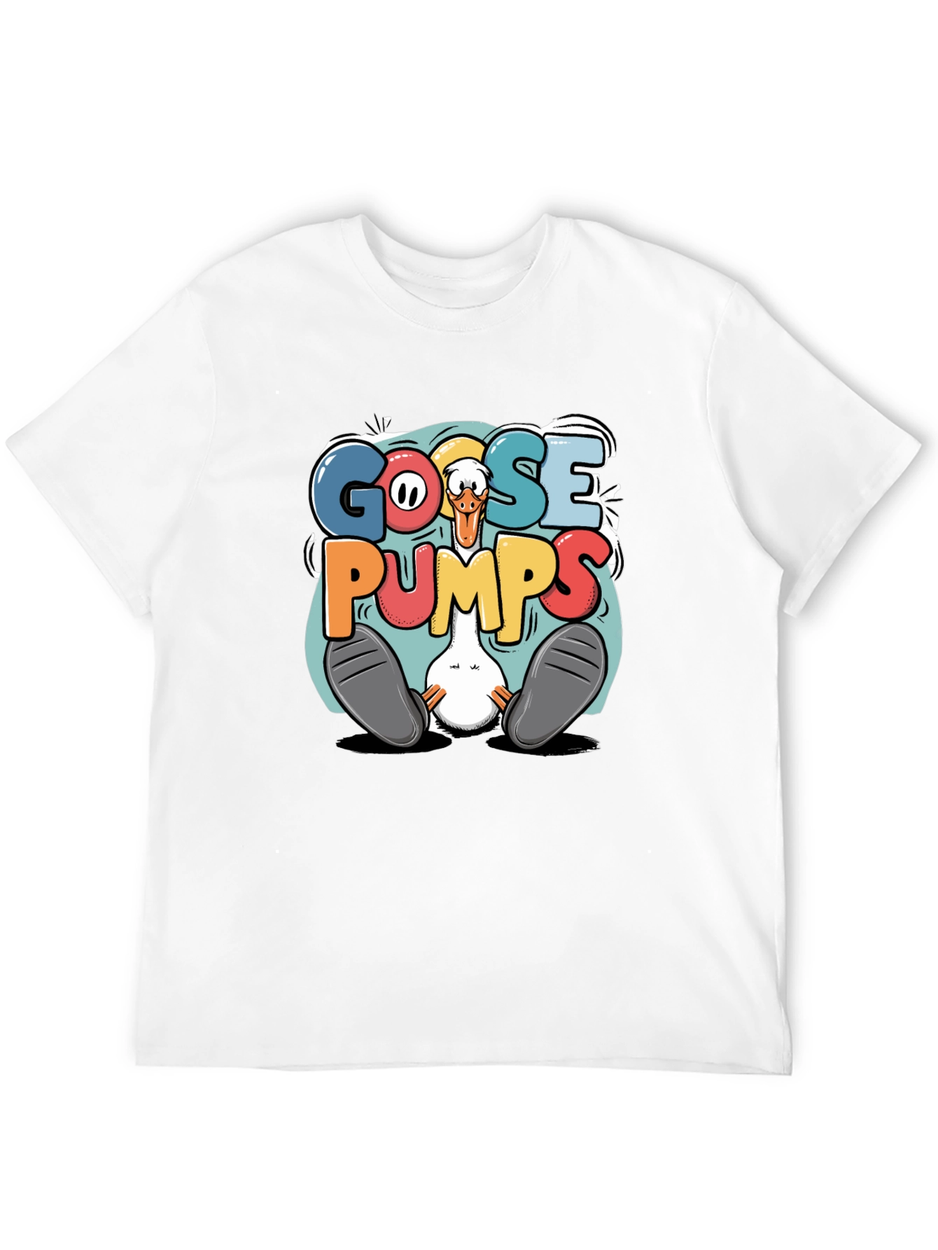 Black Goosebumps Graphic Tee - Funny Cartoon Goose T-Shirt view 12