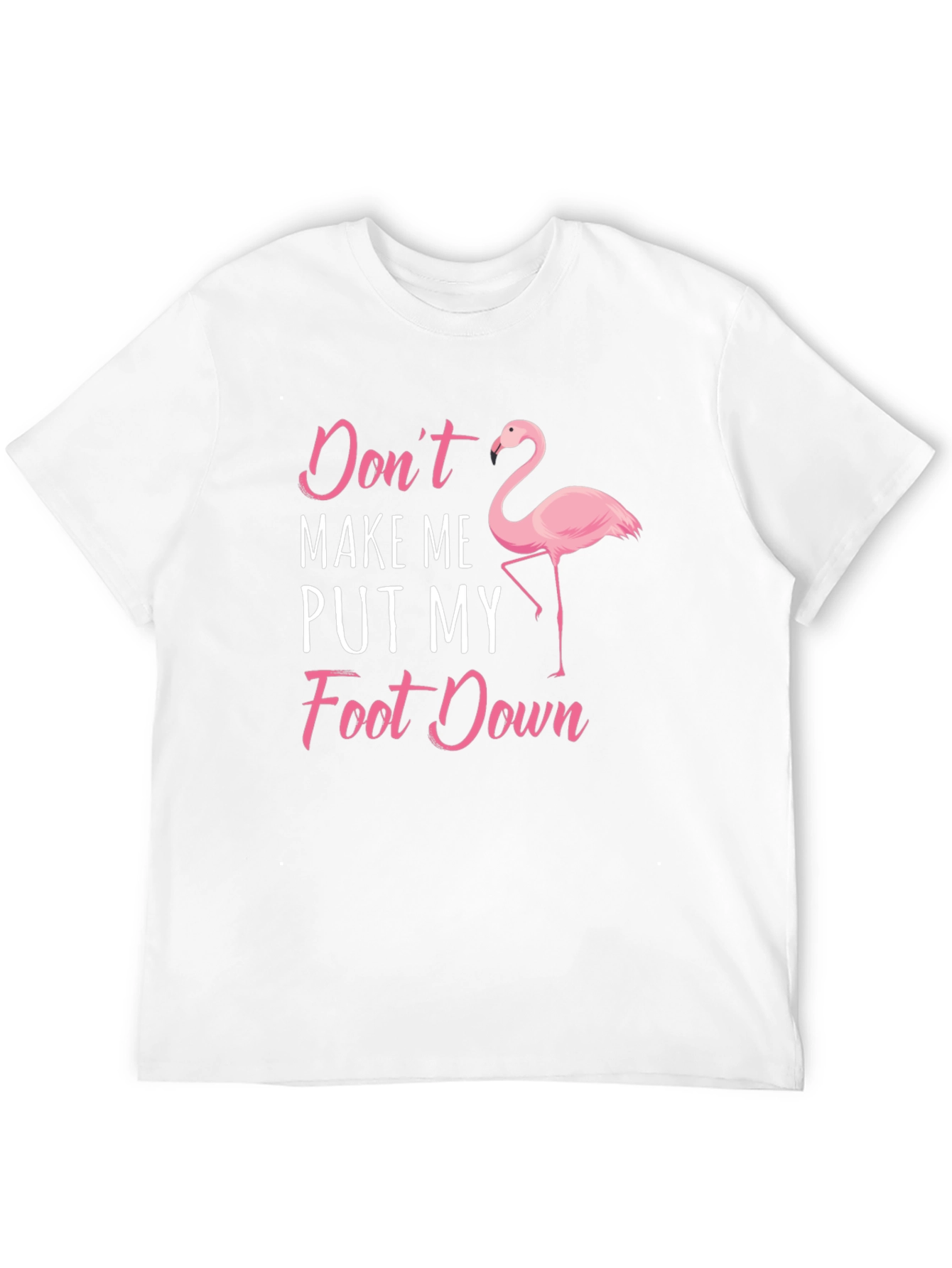 Black Funny Flamingo T-Shirt - Don't Make Me Put My Foot Down view 12