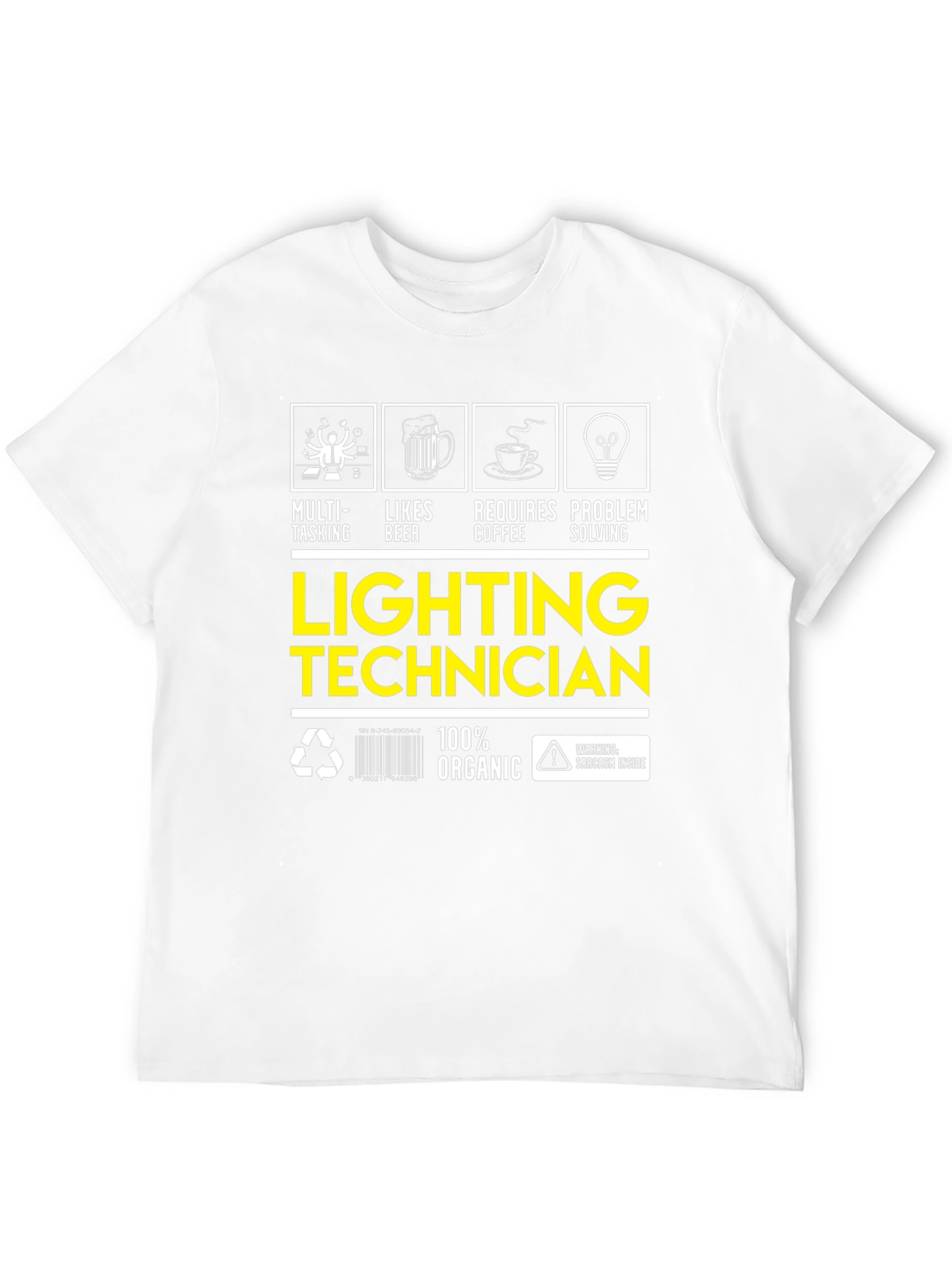 Black Lighting Technician T-Shirt: Multi-Tasking, Likes Beer view 12