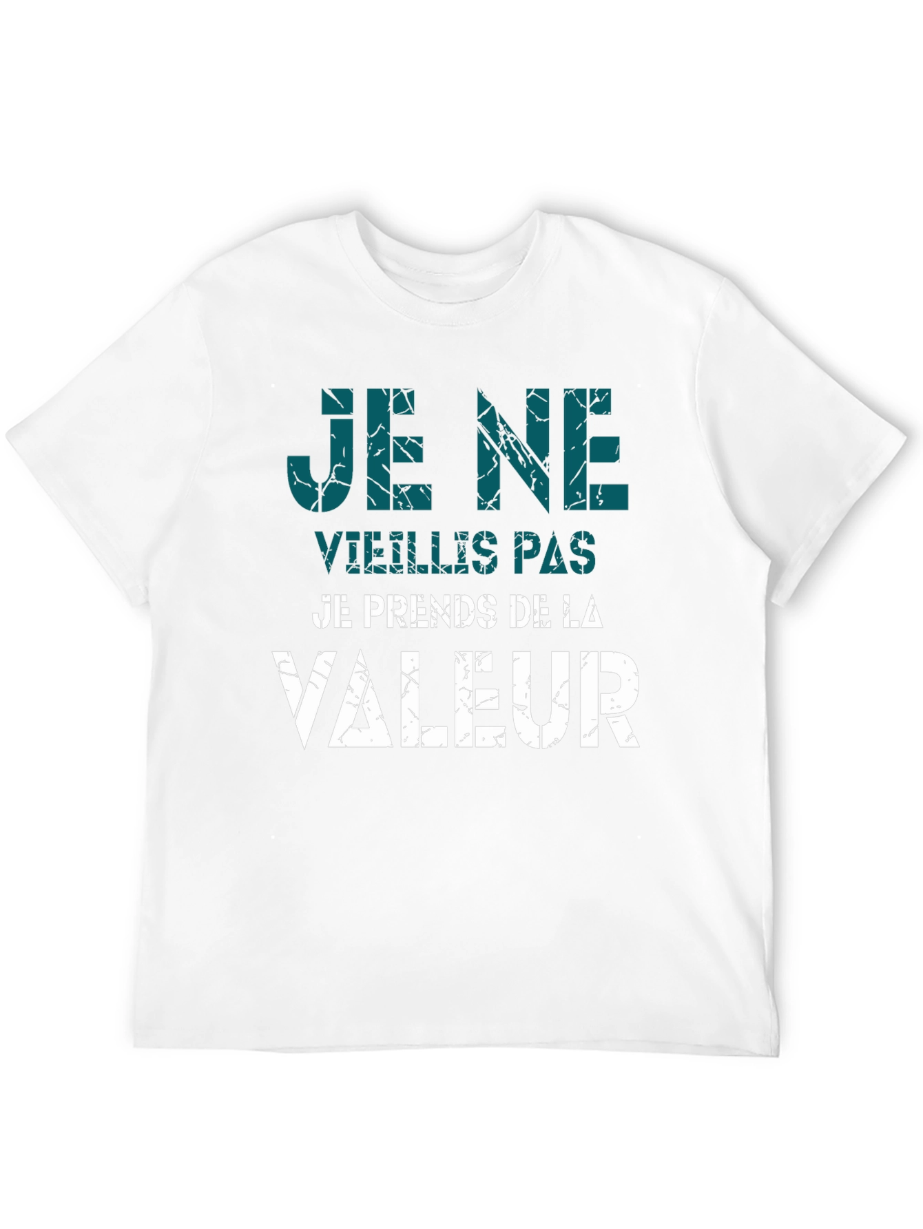 Black Humorous 'I Don't Age' French Slogan Black T-Shirt view 12