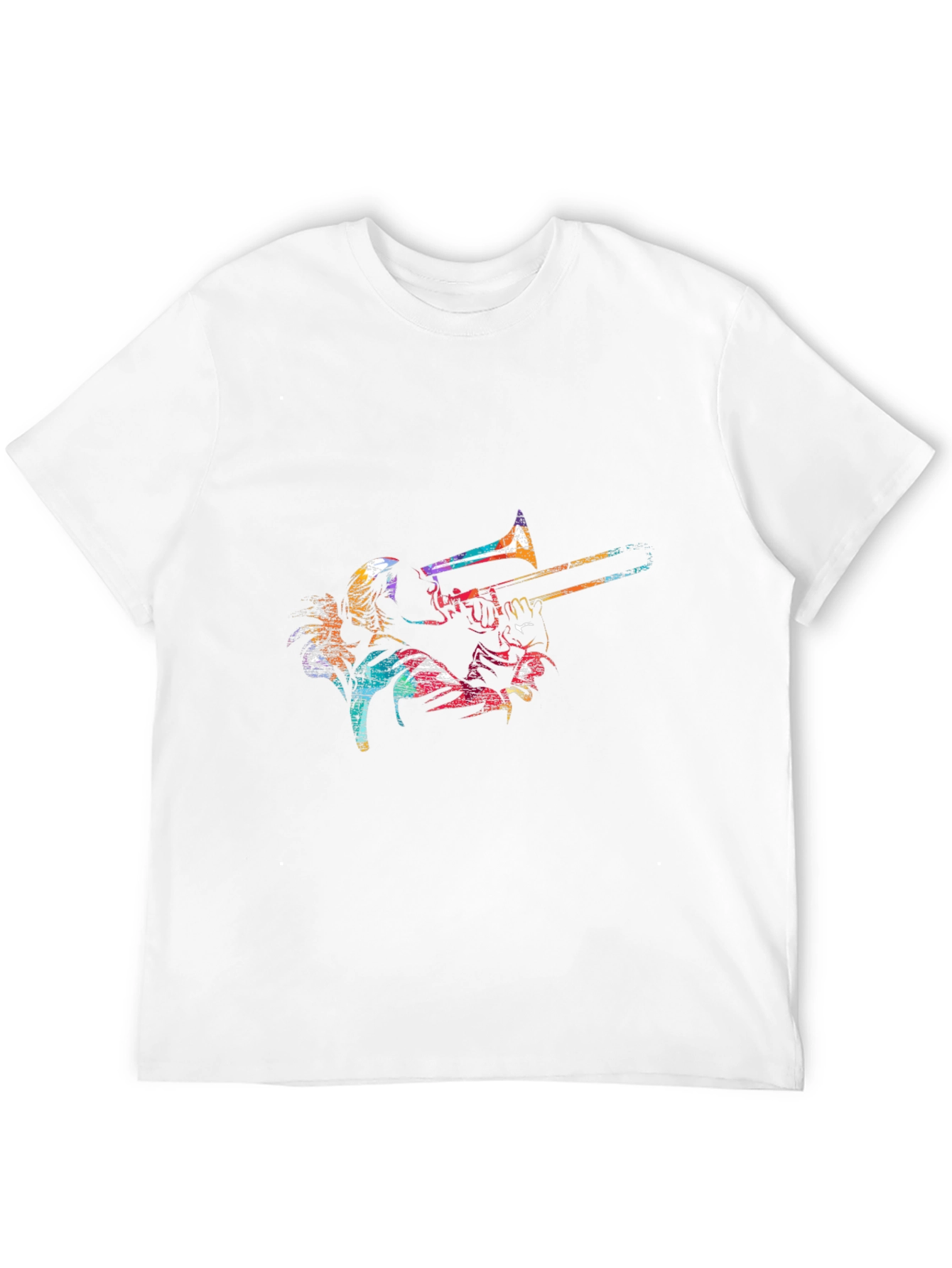 Black Colorful Trombone Player Graphic Black Tee view 12