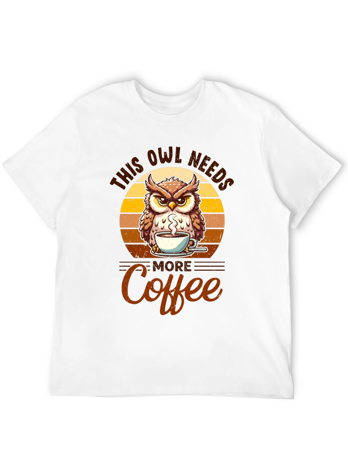 Black Owl Needs More Coffee Black T-Shirt view 12