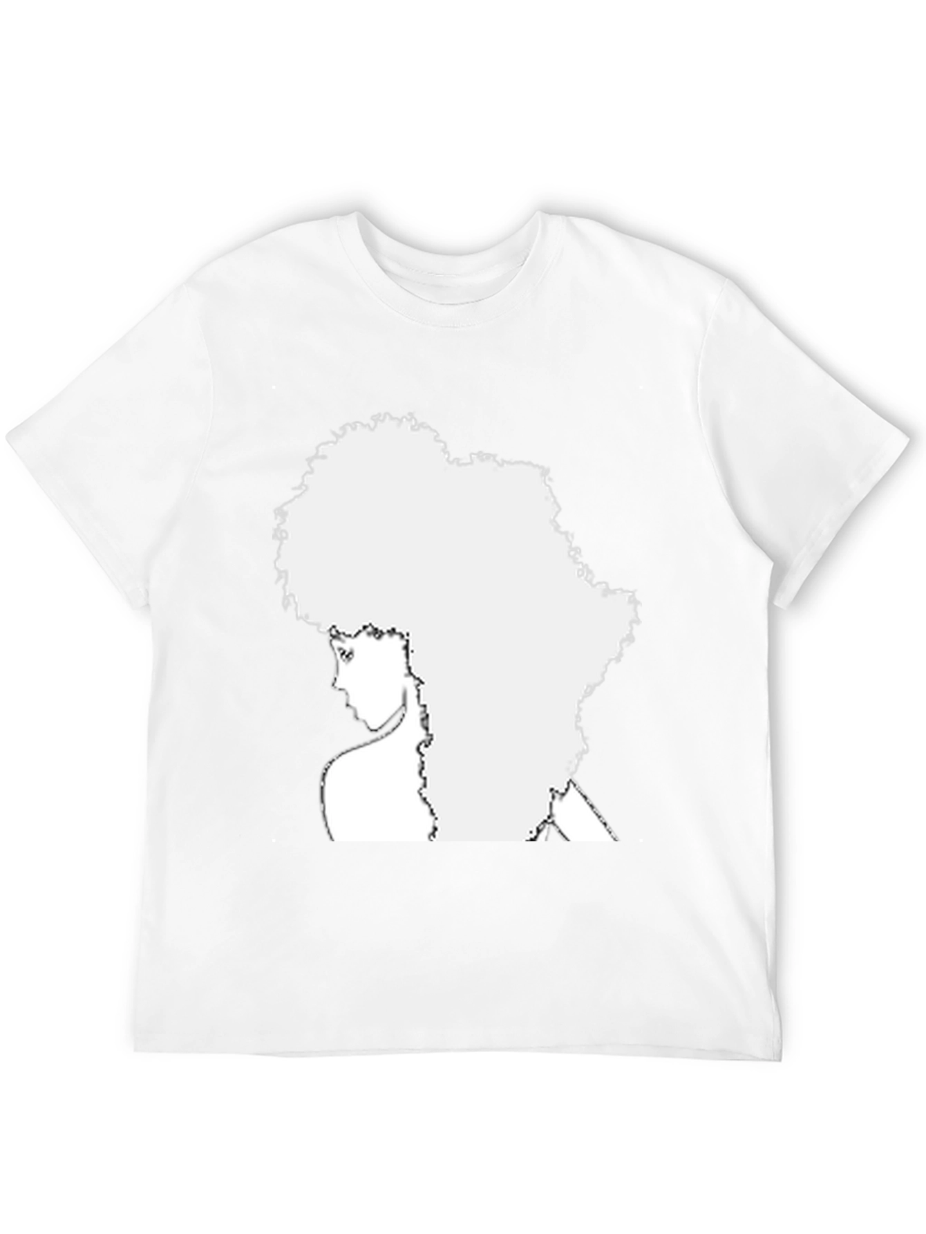 Black Afro Silhouette Tee - Black Unisex Shirt view 12