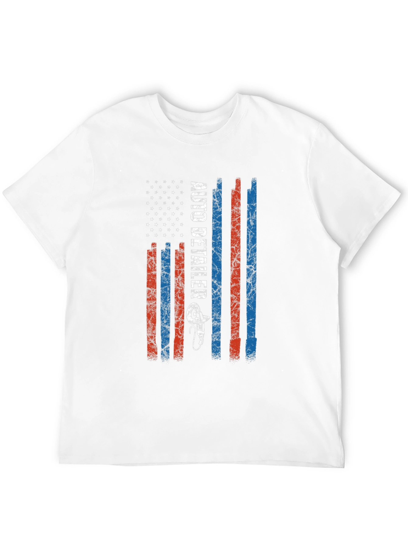 Black Auto Detailer US Flag T-Shirt view 12