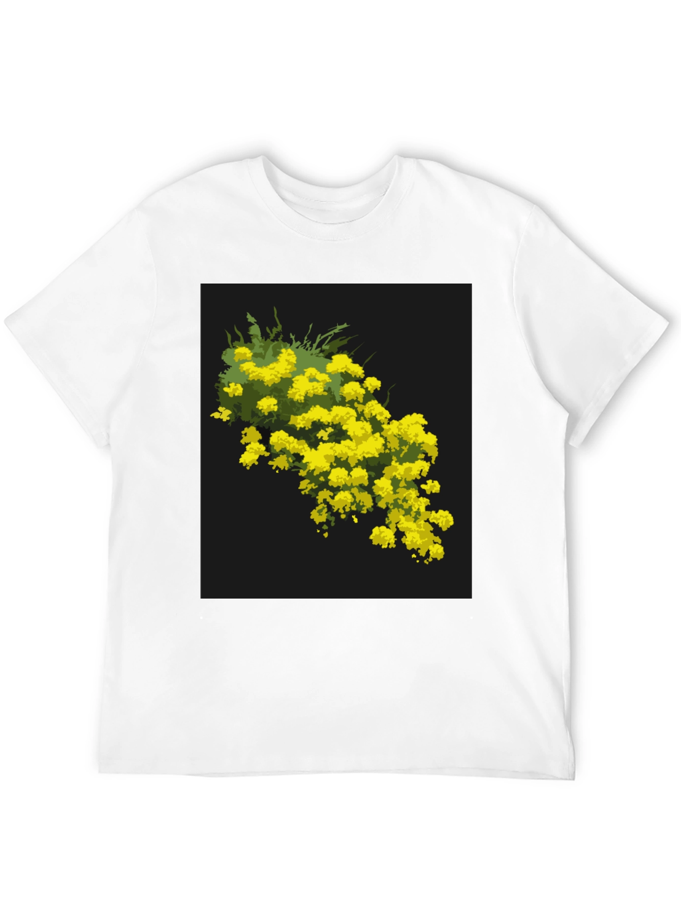 Black Floral Print Black Crew Neck T-Shirt view 12