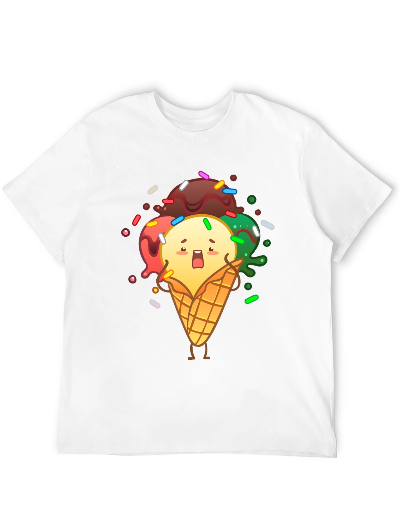 Black Funny Ice Cream Graphic T-Shirt view 12