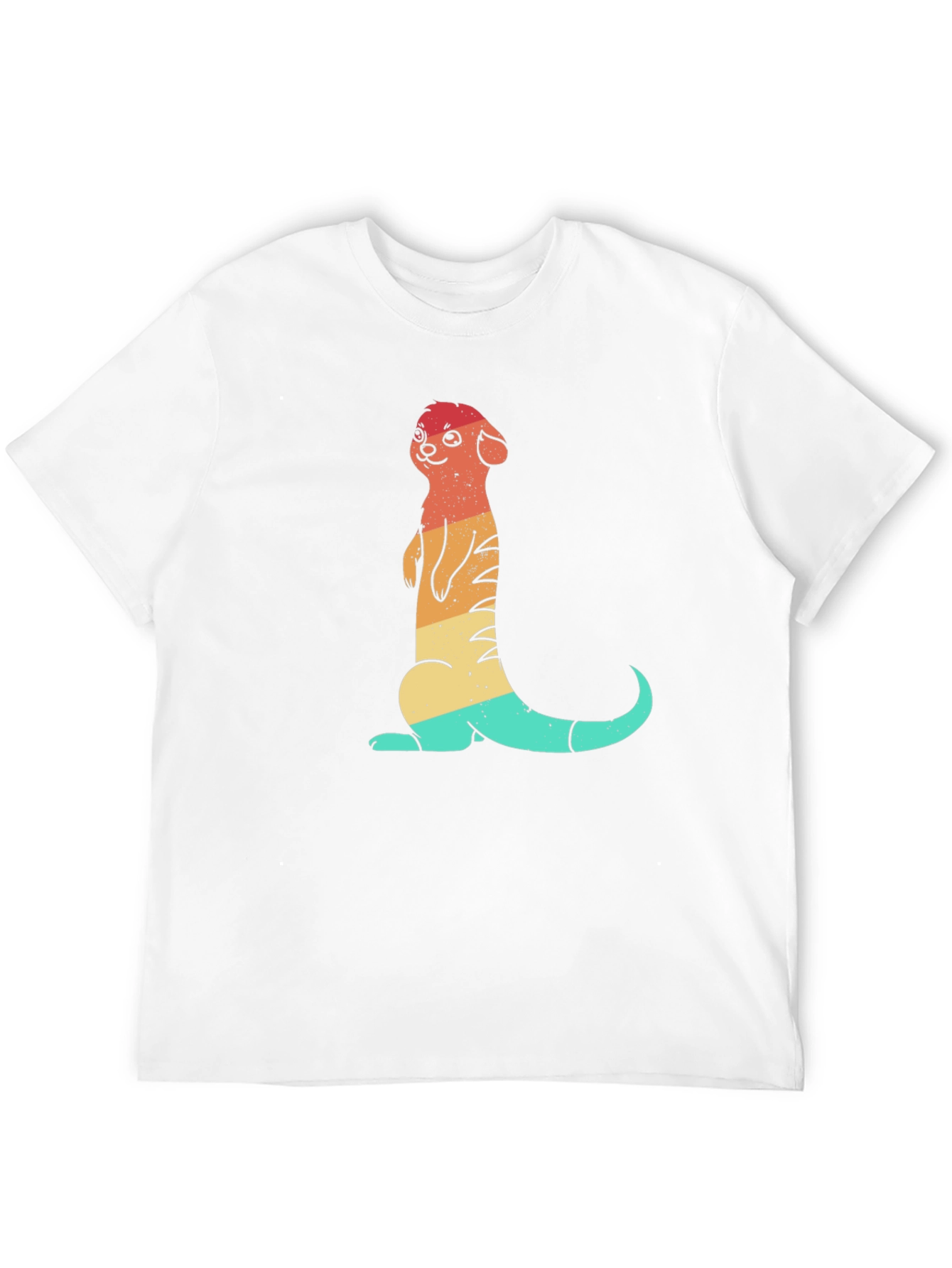 Black Retro Meerkat Graphic Tee - Vintage Style Unisex T-Shirt view 12