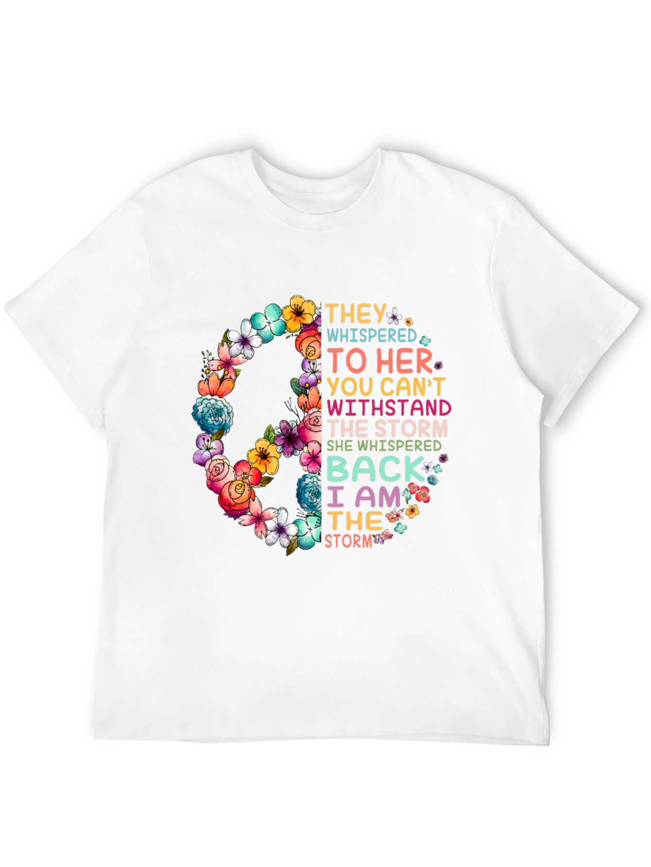 Black Floral Peace Sign T-Shirt - They Whispered Back view 12