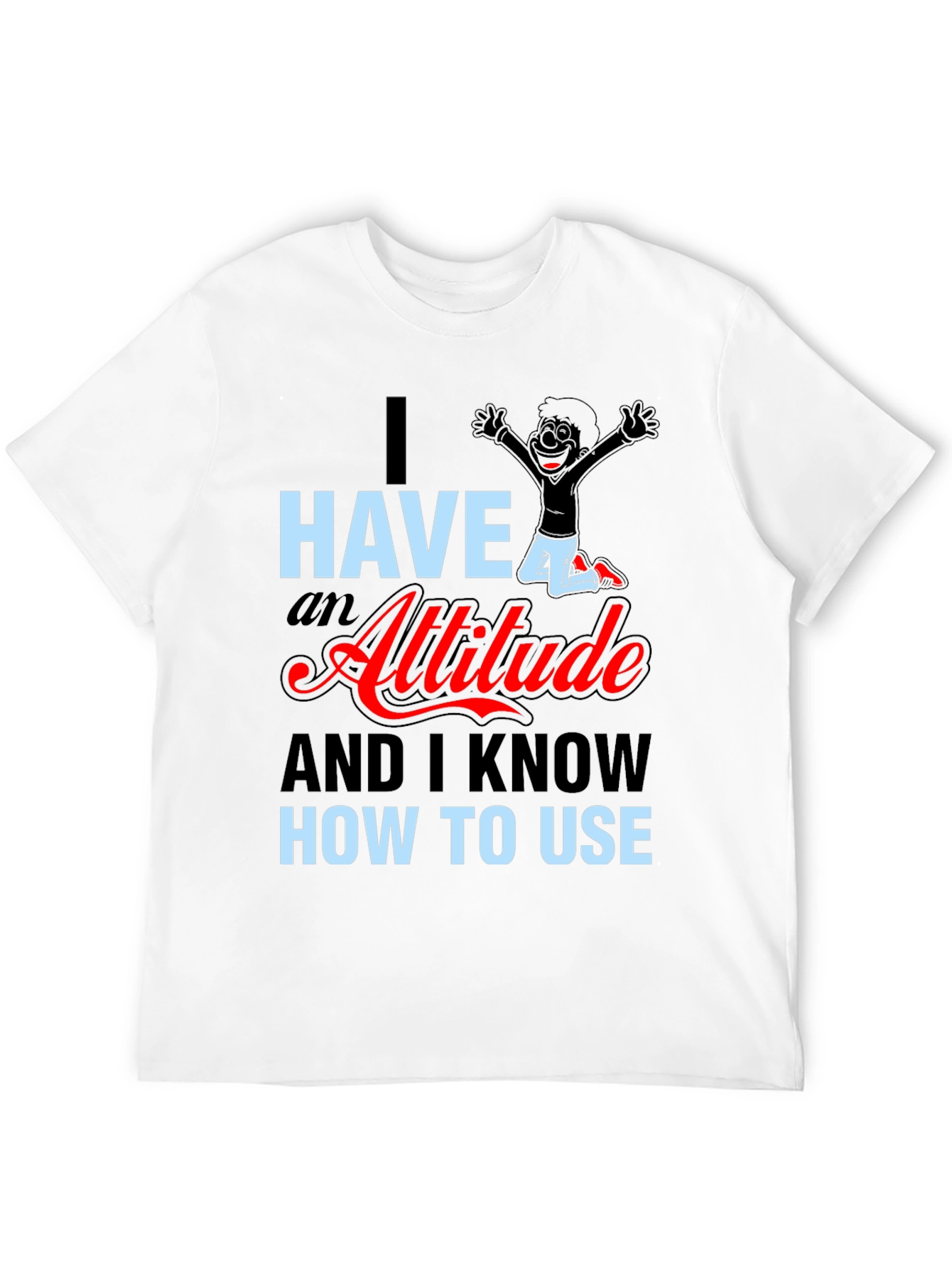 Black Attitude Graphic Tee - Sarcastic Humor Shirt view 12