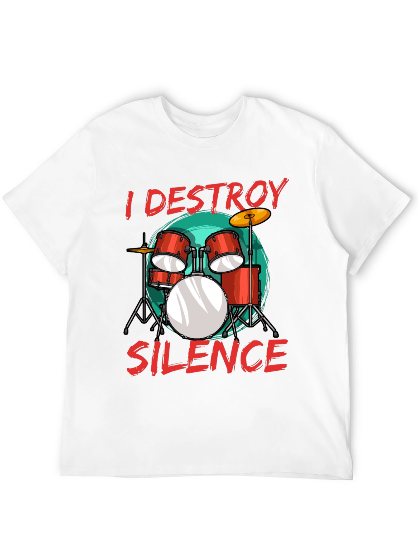 Black I Destroy Silence Drummer T-Shirt Music Lover Tee view 12
