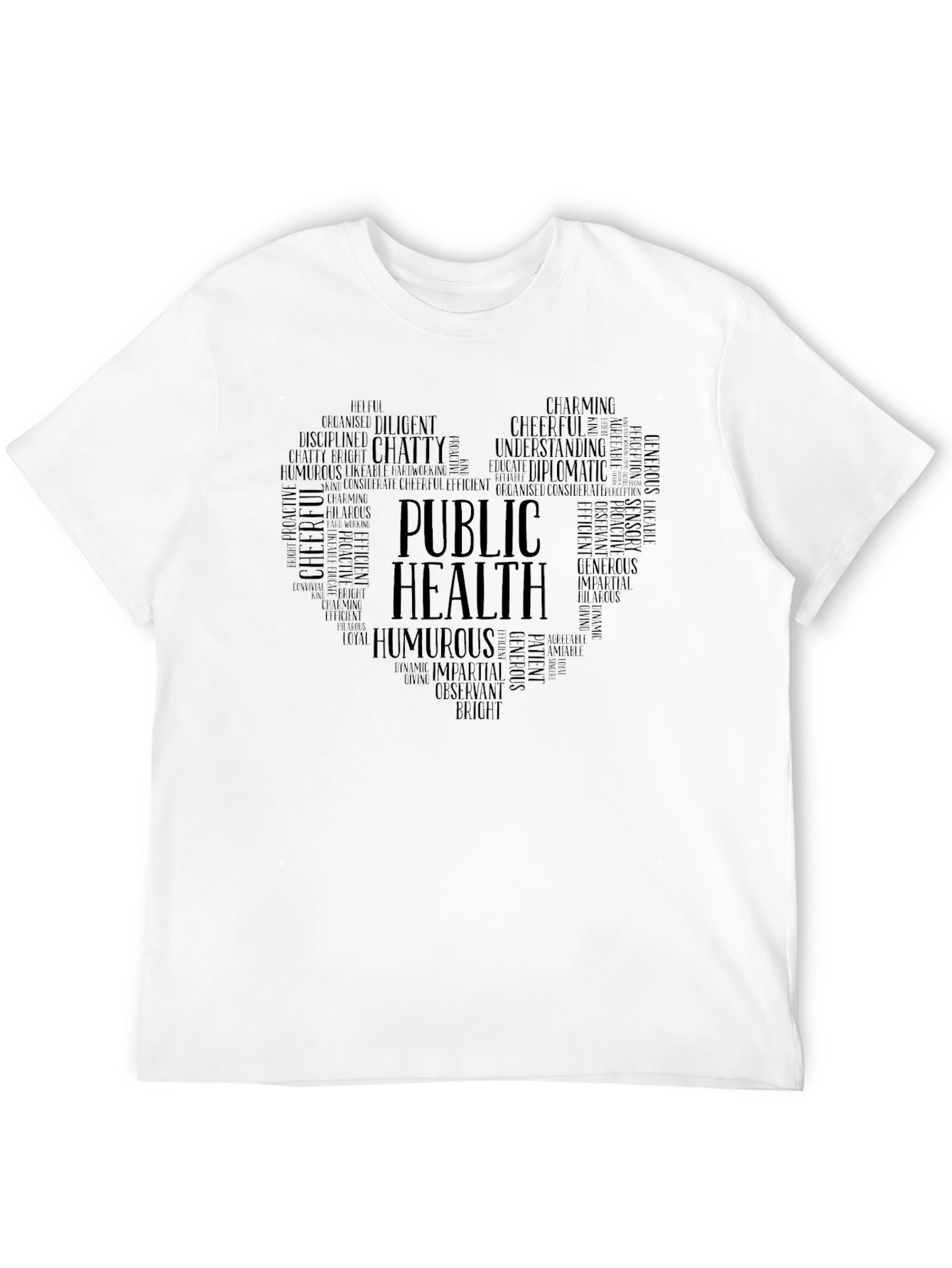 Black Public Health Word Art Graphic T-Shirt view 12