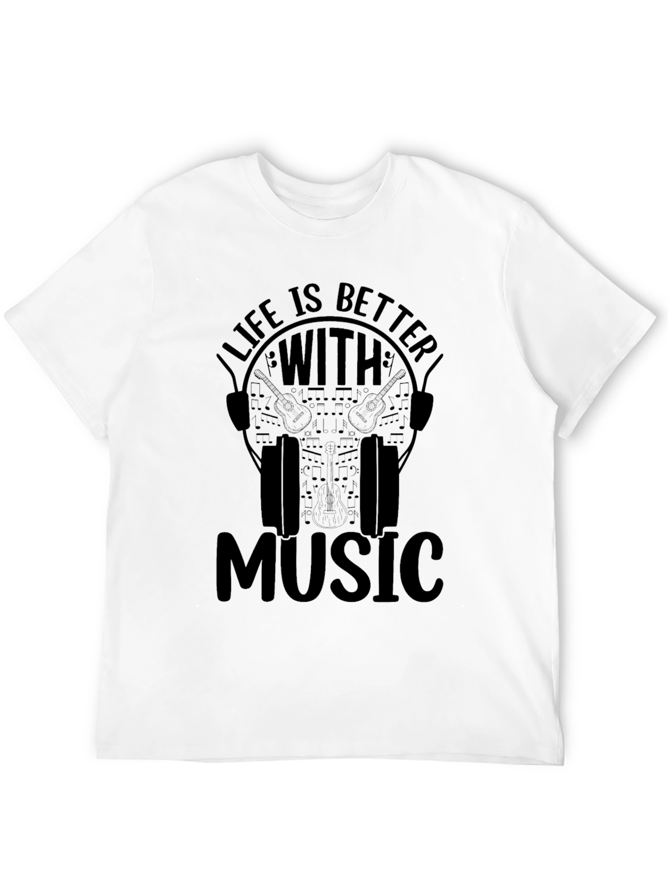 Black Life is Better With Music Graphic T-Shirt view 12