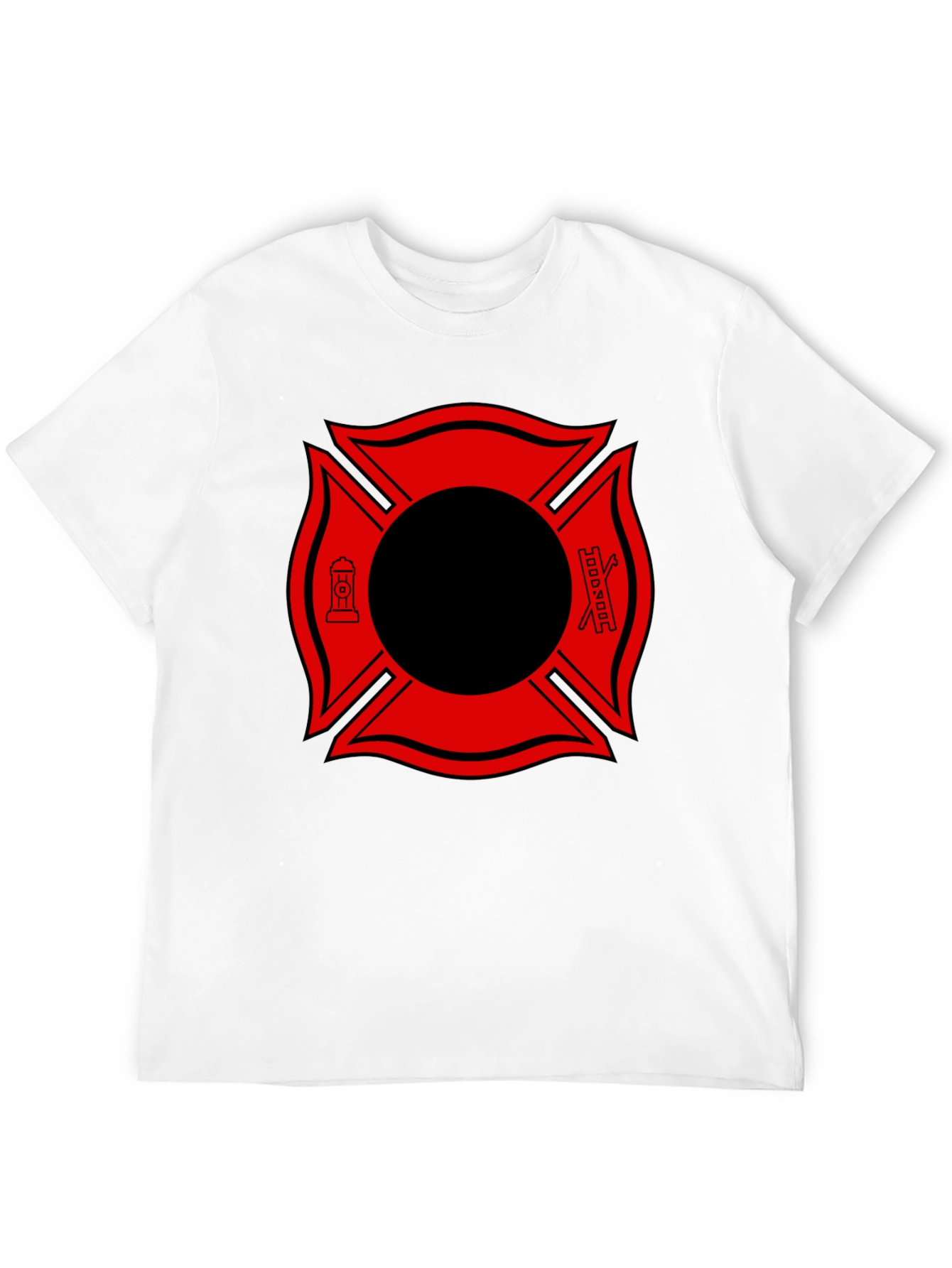 Black Firefighter Maltese Cross Graphic Tee view 12