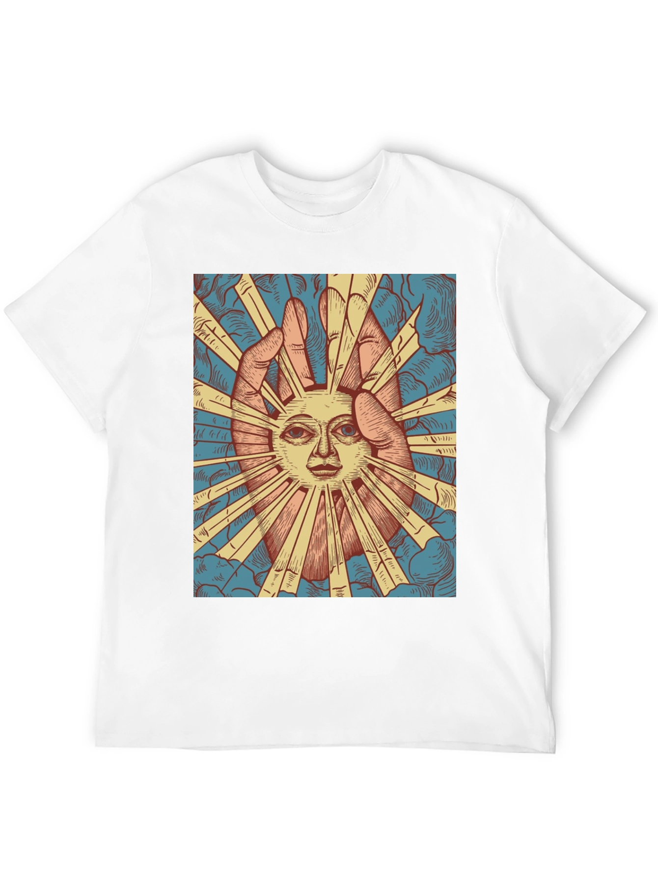 Black Mystic Sun Graphic Tee - Unique Hand Drawn Design view 12