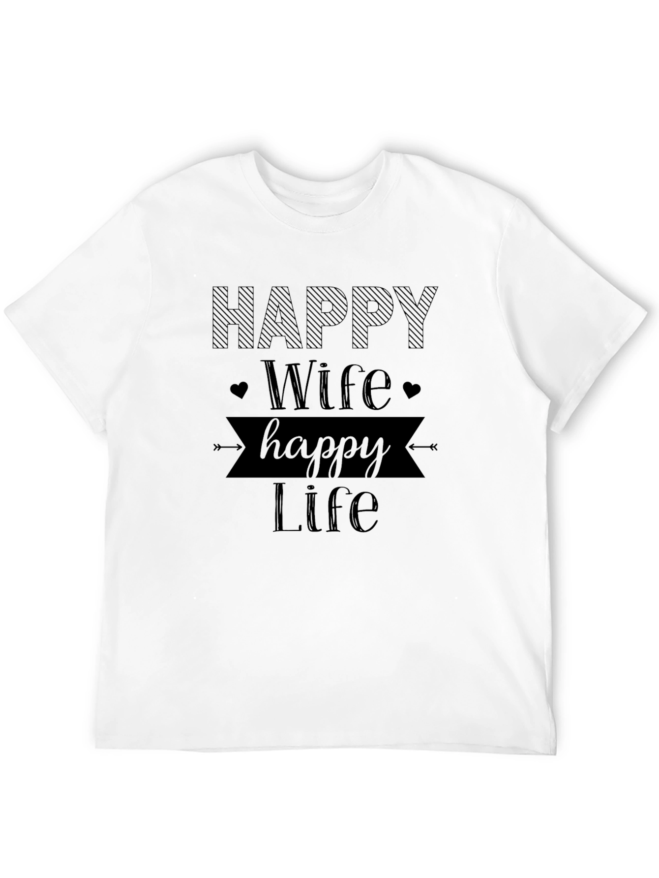 Black Happy Wife Happy Life Graphic Tee view 12