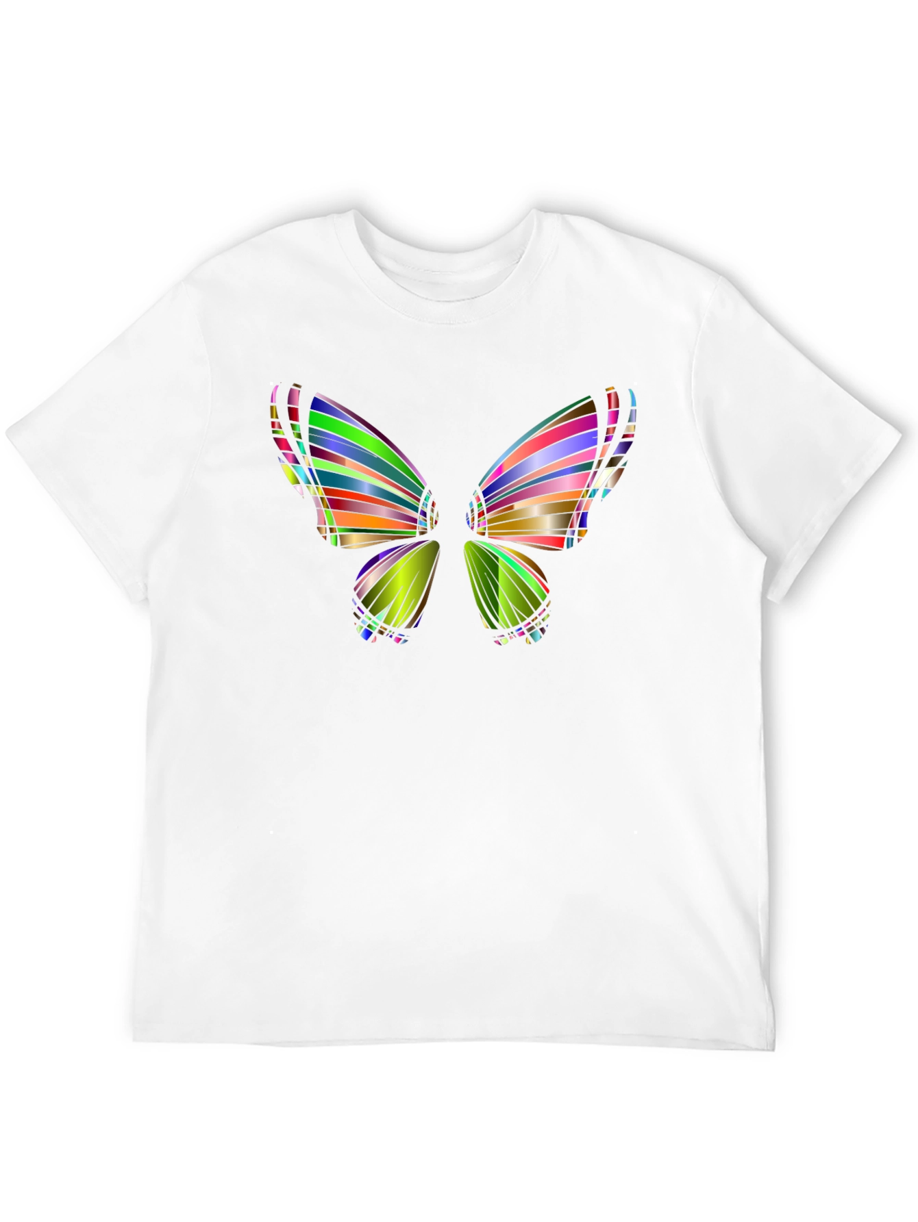 Black Colorful Butterfly Graphic Black T-Shirt view 12