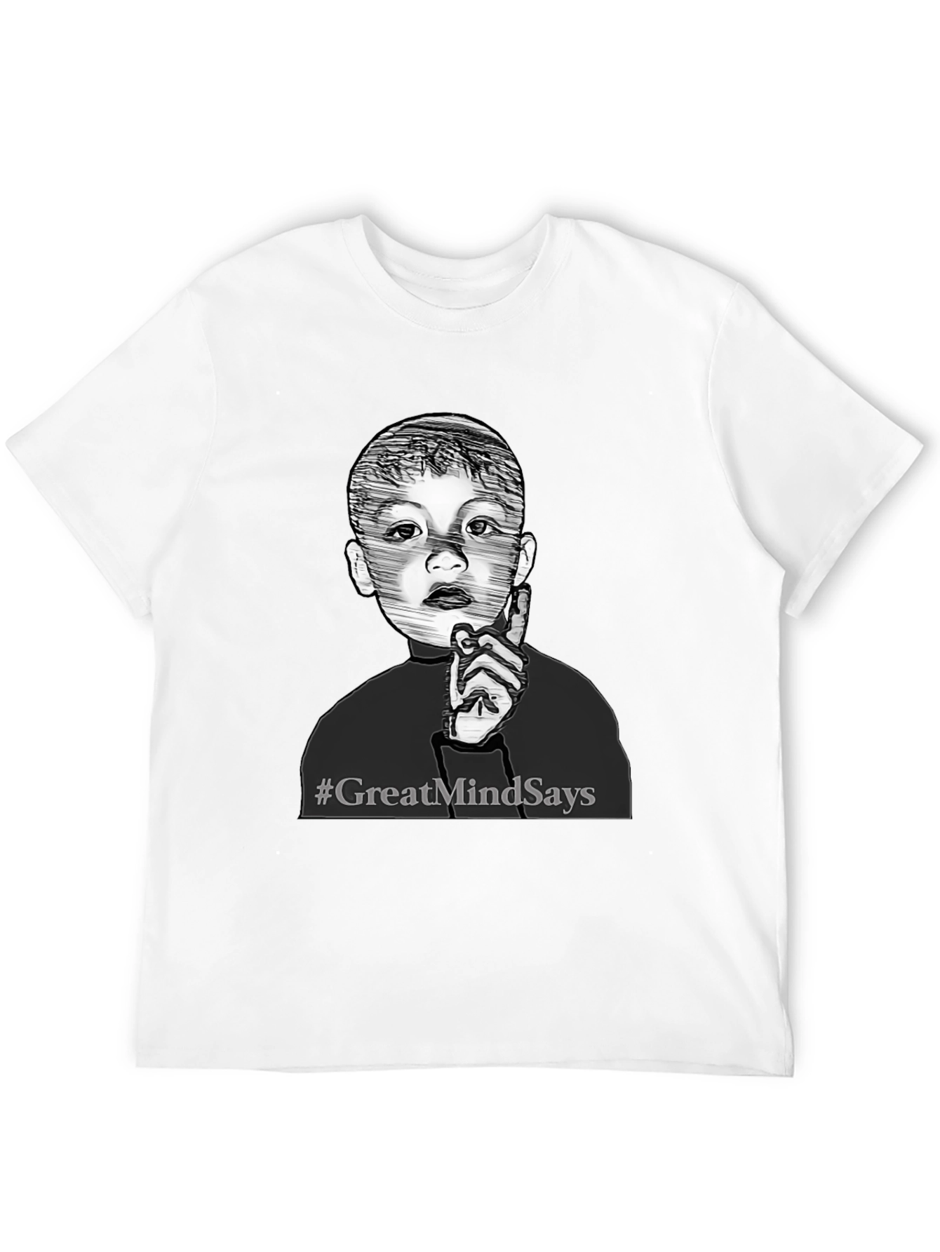 Black Great Mind Says Graphic Tee - Stylish Black T-Shirt view 12
