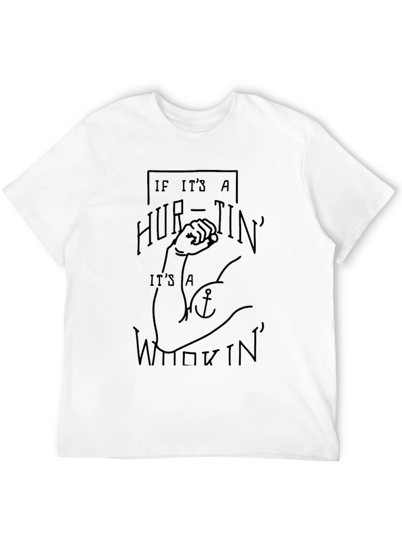 Black Hurtin' Whookin' T-Shirt - Black Graphic Tee view 12