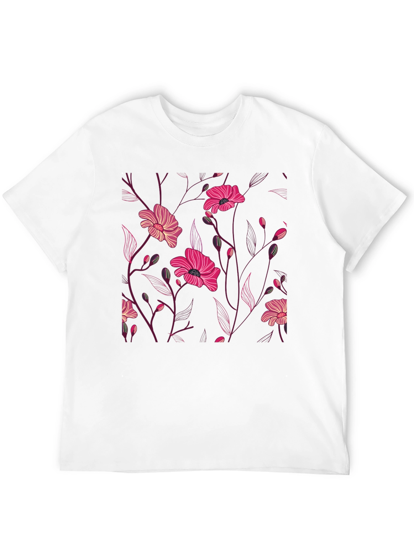 Black Floral Print Black T-Shirt view 12