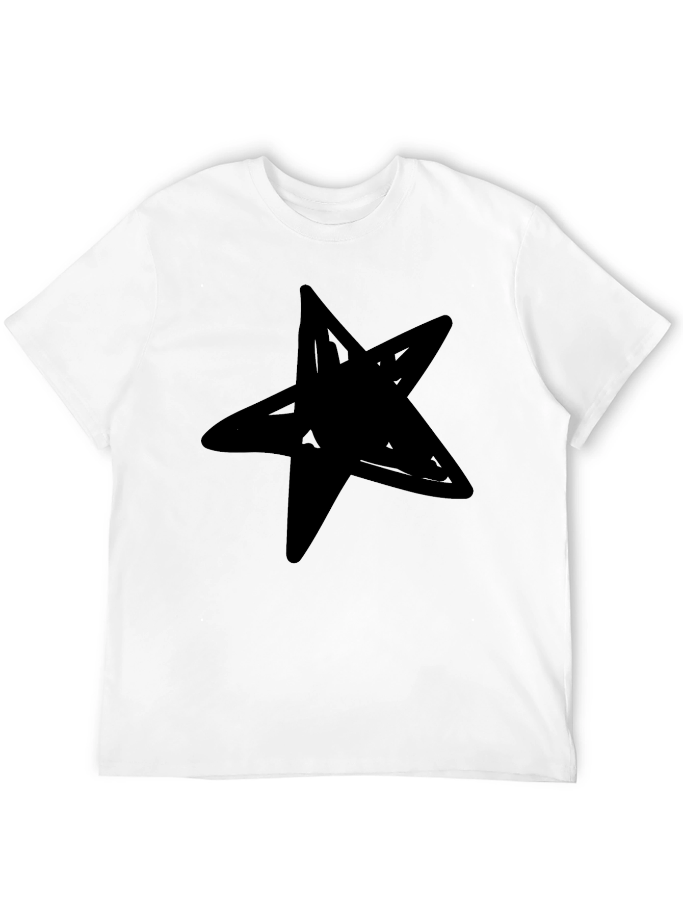 Black Black T-Shirt with Bold Star Graphic view 12