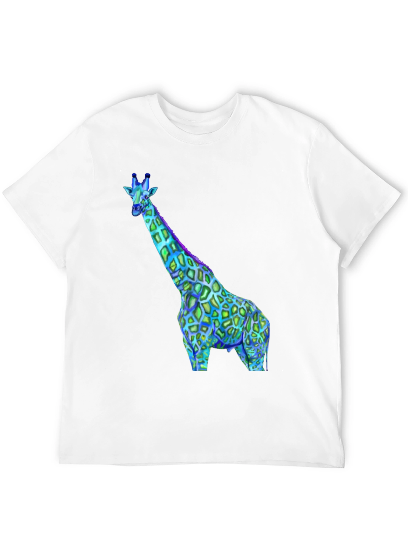 Black Neon Giraffe Graphic Tee - Black Crewneck Shirt view 12