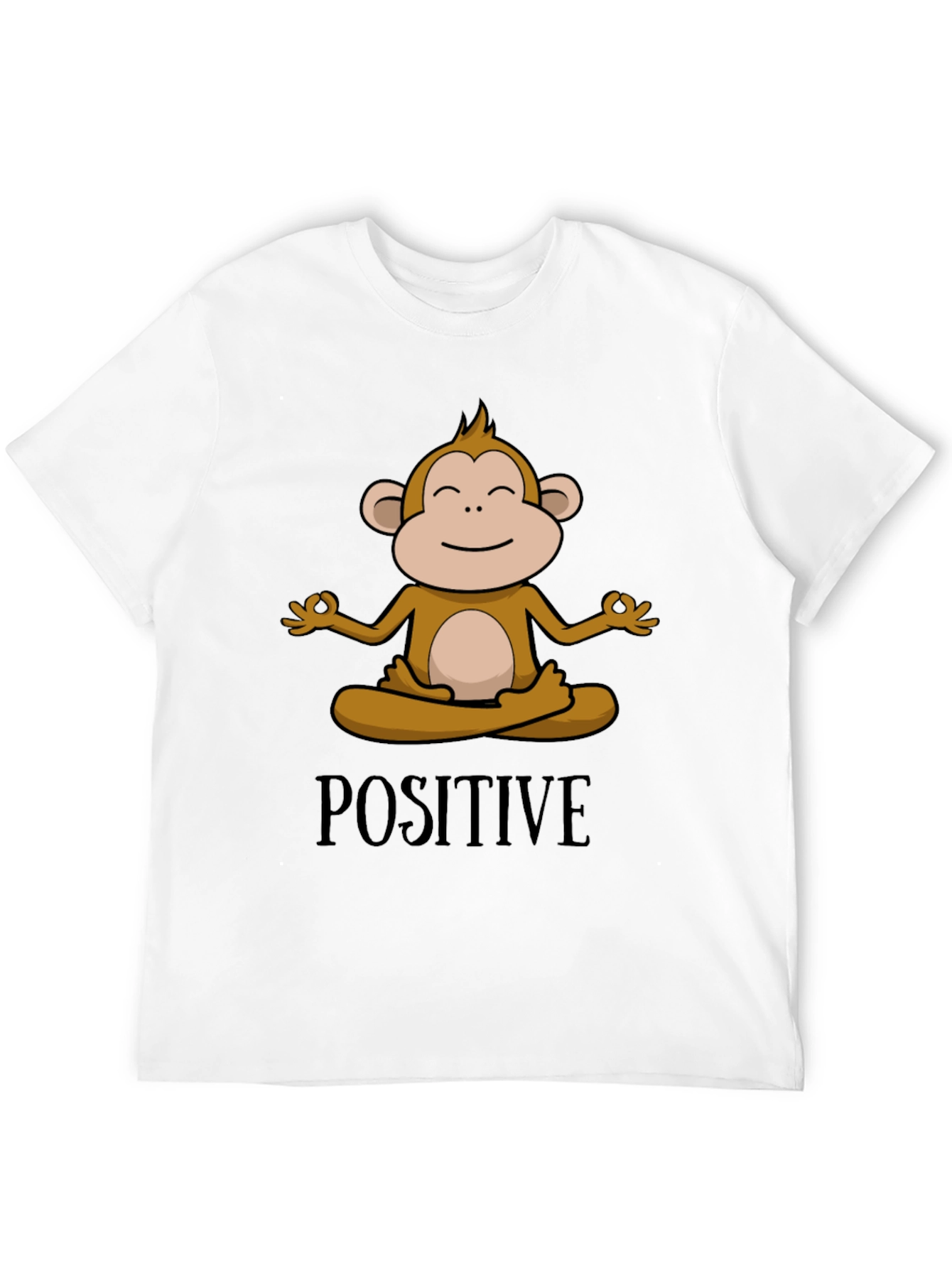 Black Positive Monkey Meditation Graphic Tee view 12