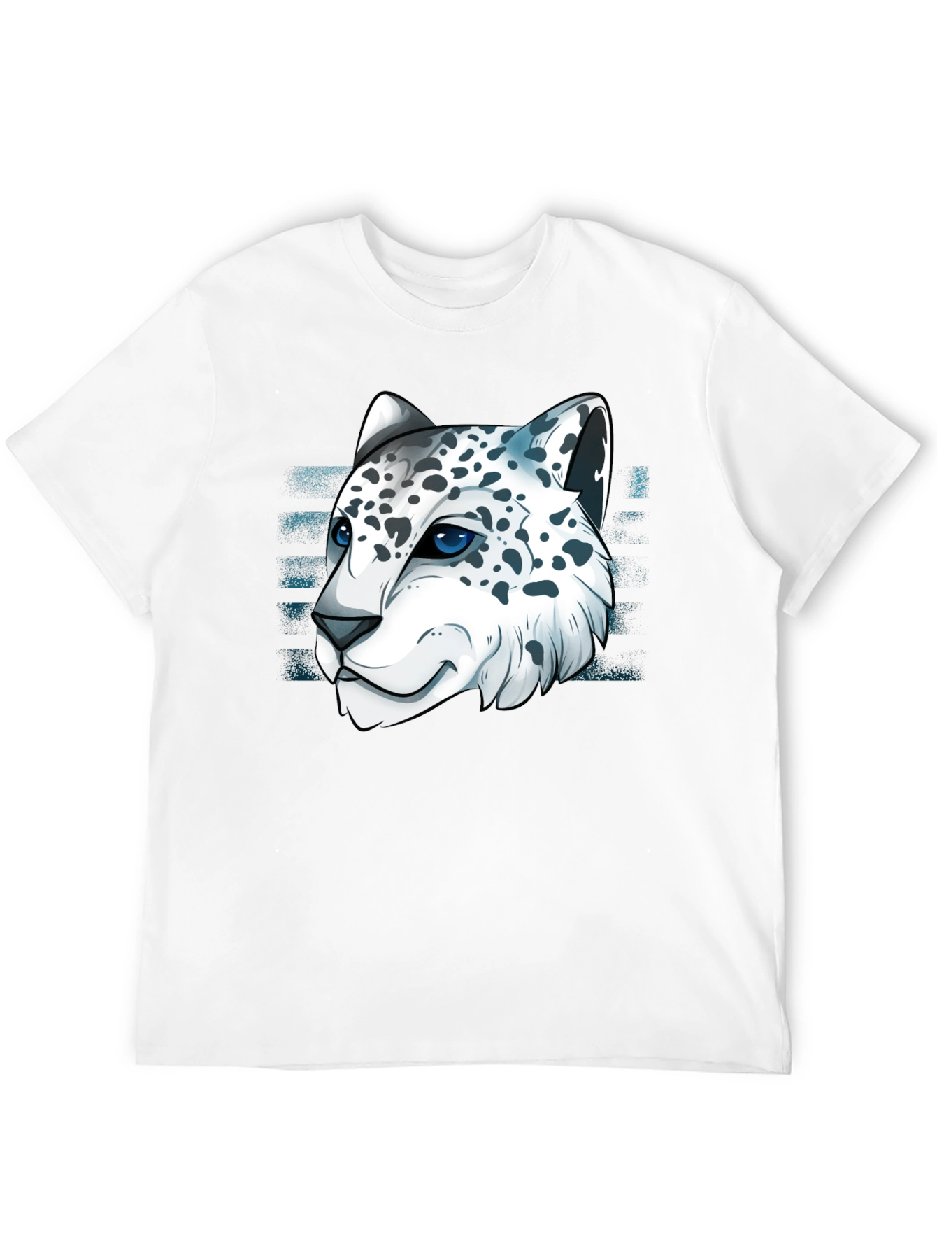 Black Snow Leopard Graphic Tee - Cool Cat Design view 12