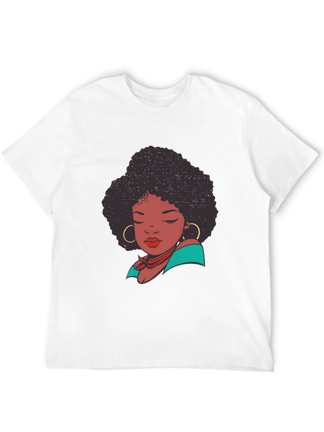 Black Afro Woman Graphic T-Shirt - Stylish Casual Tee view 12