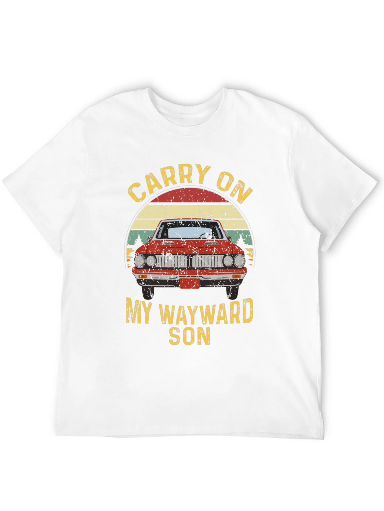 Black Carry On Wayward Son Graphic T-Shirt - Classic Car Design view 12