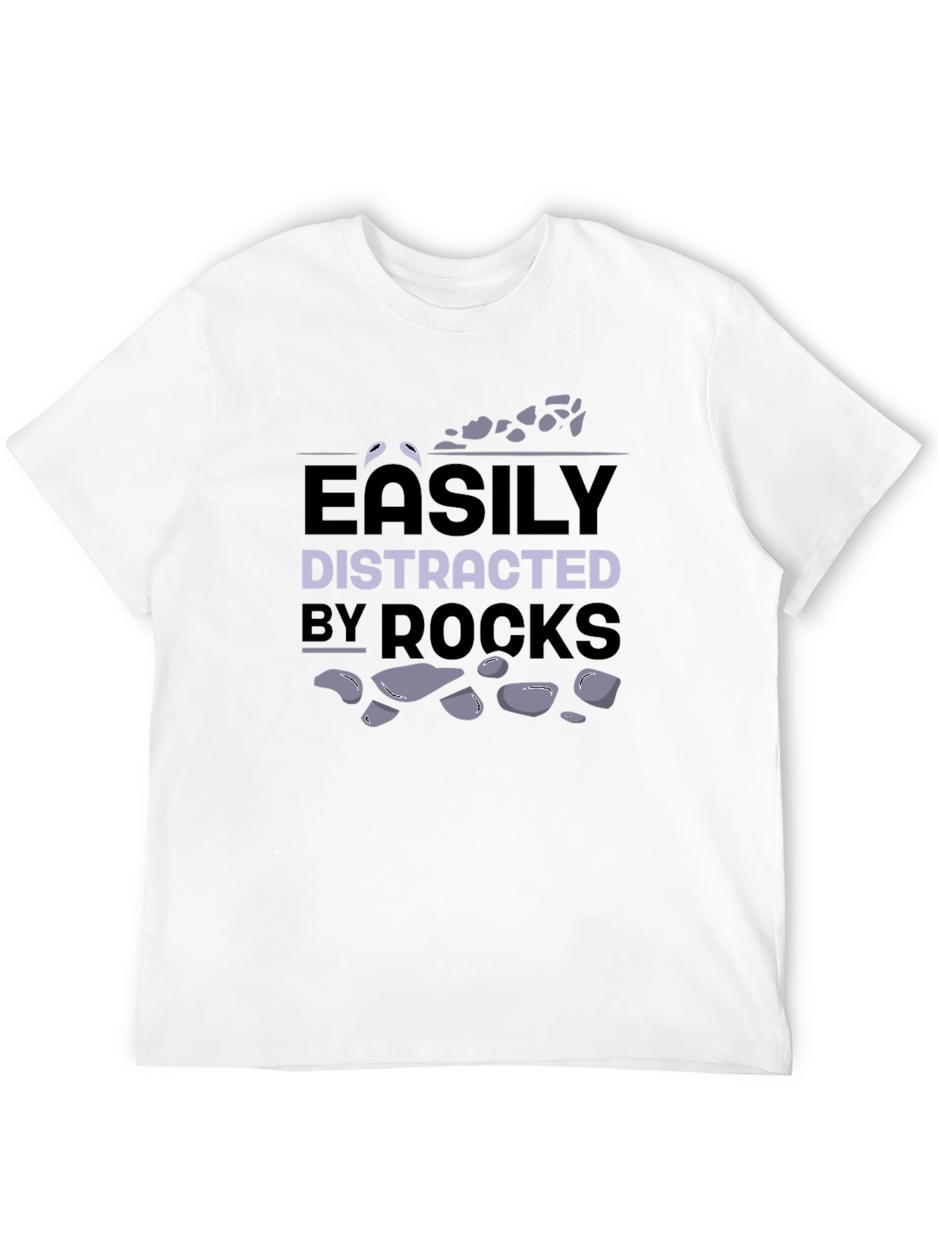 Black Easily Distracted By Rocks T-Shirt - Black Cotton view 12