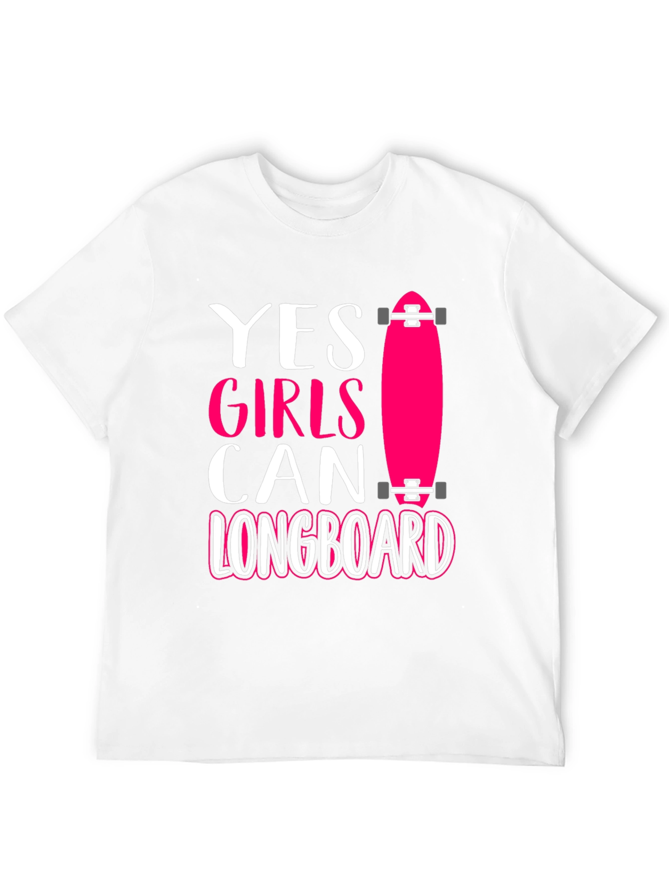 Black Yes Girls Can Longboard Graphic Tee view 12