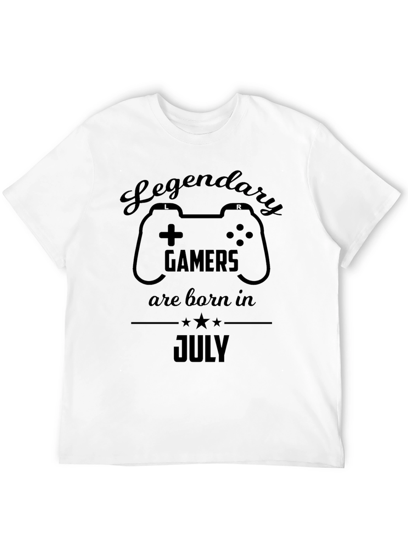 Black Legendary Gamers Born in July Black T-Shirt view 12