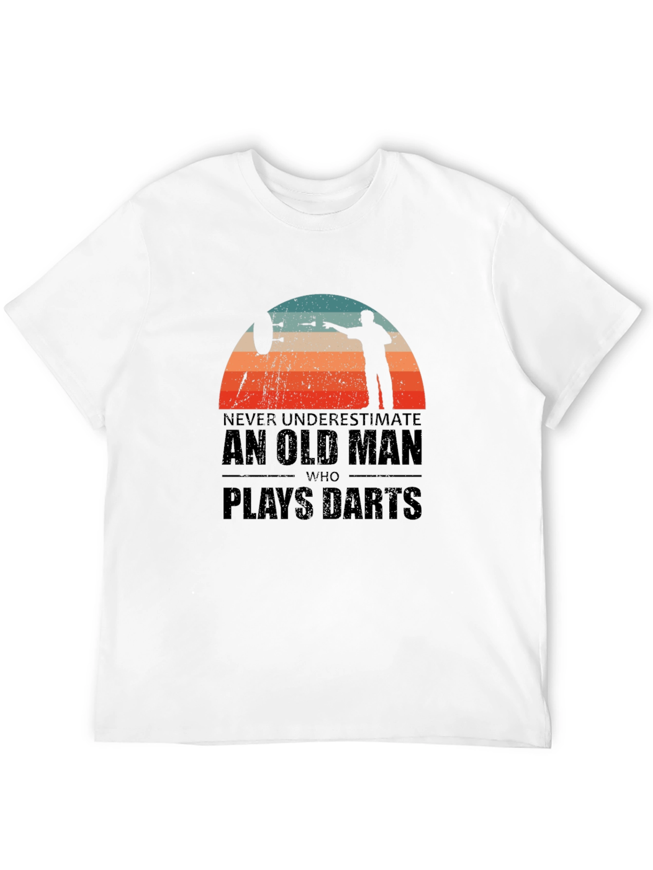 Black Never Underestimate Old Man Darts T-Shirt view 12
