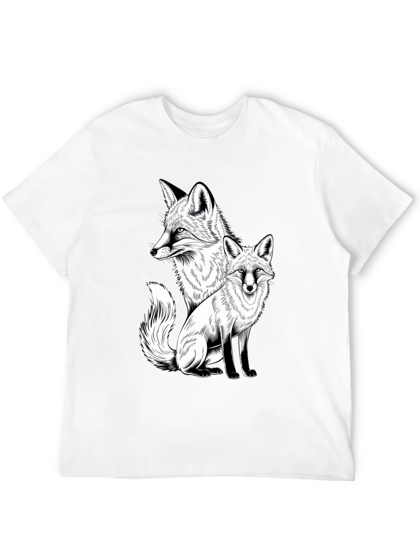 Black Fox Graphic Tee - Stylish Animal Print Shirt view 12