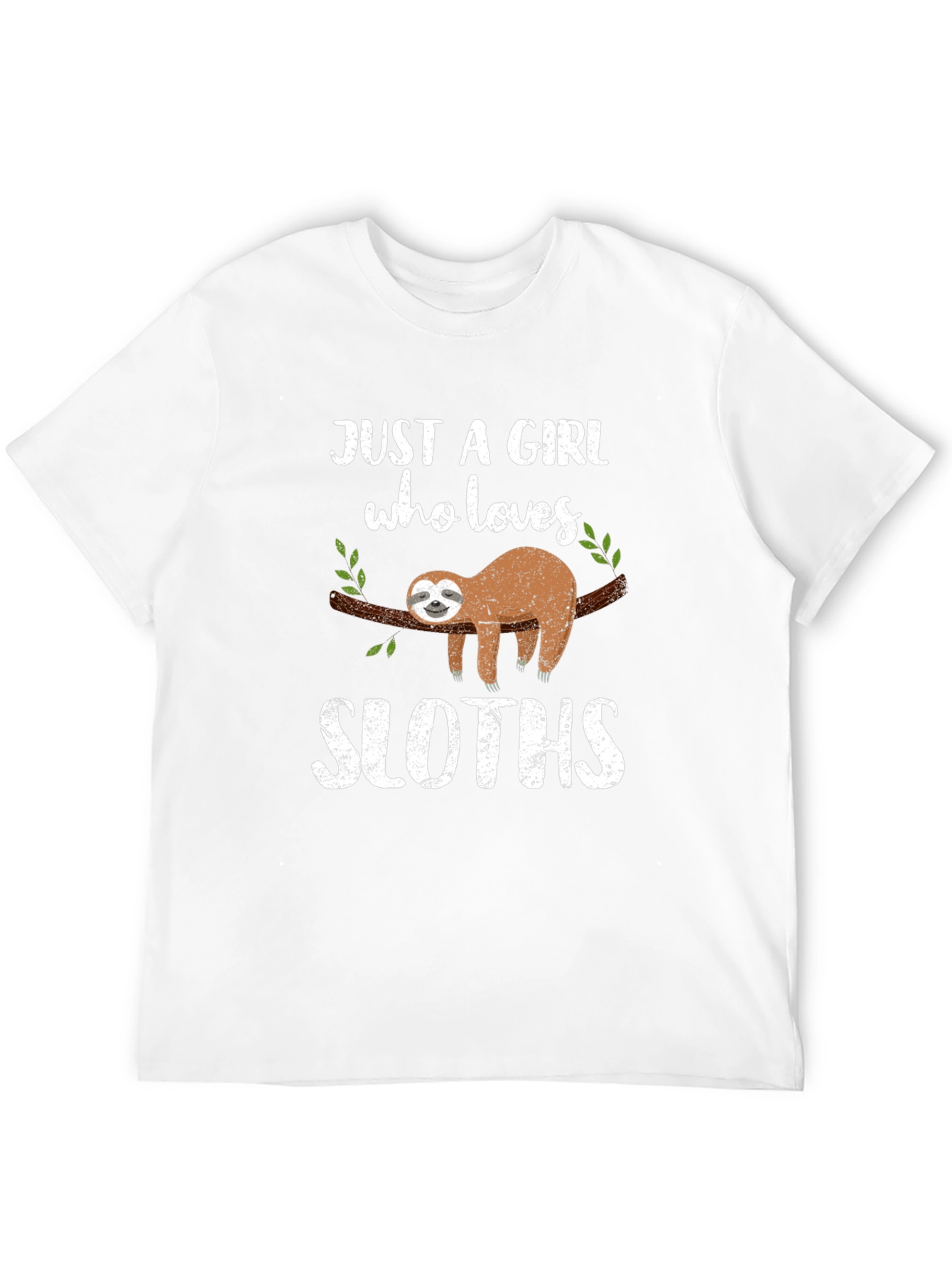 Black Just a Girl Who Loves Sloths T-Shirt view 12
