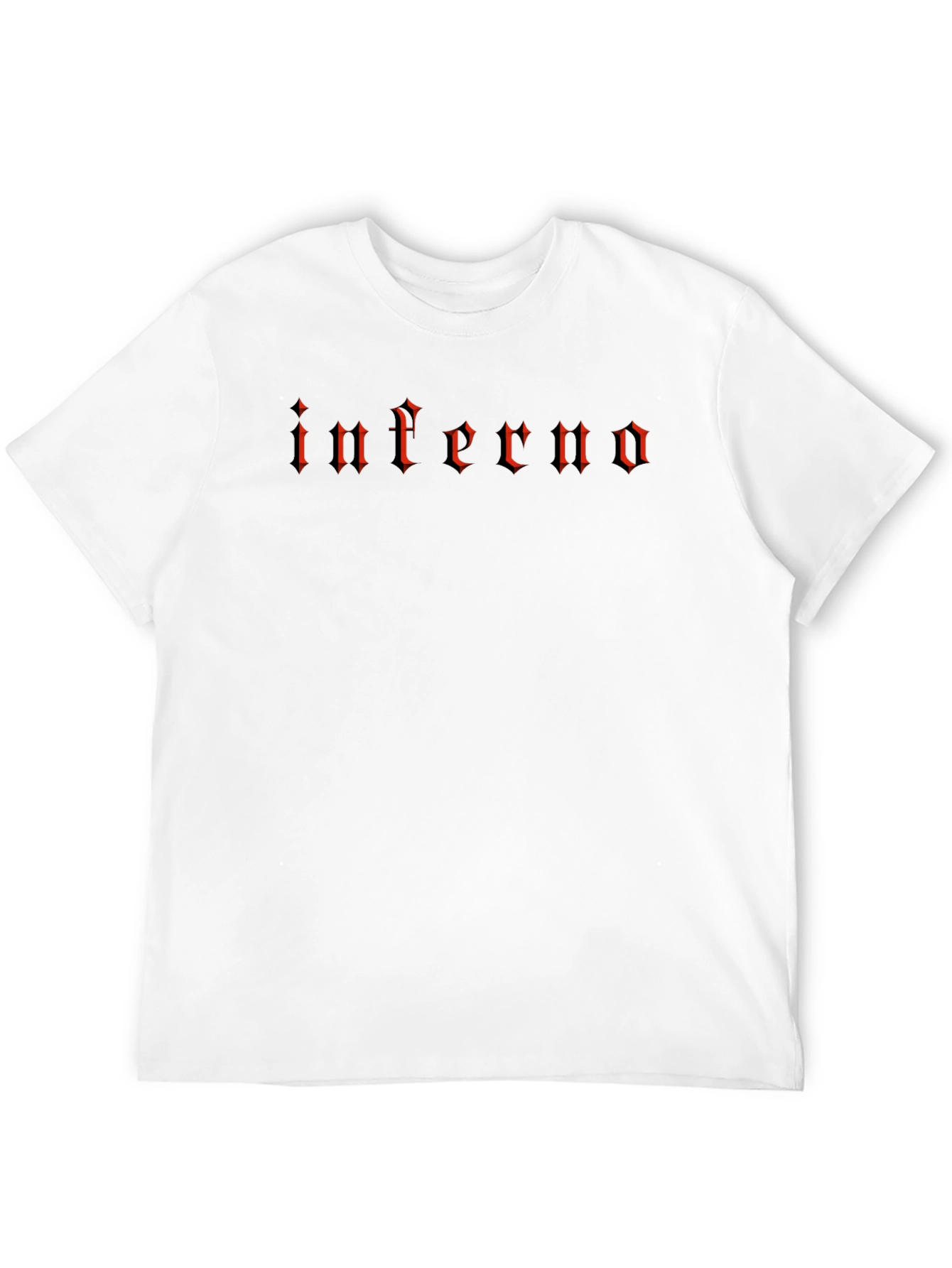 Black Inferno Red Gothic Lettering Black T-Shirt view 12