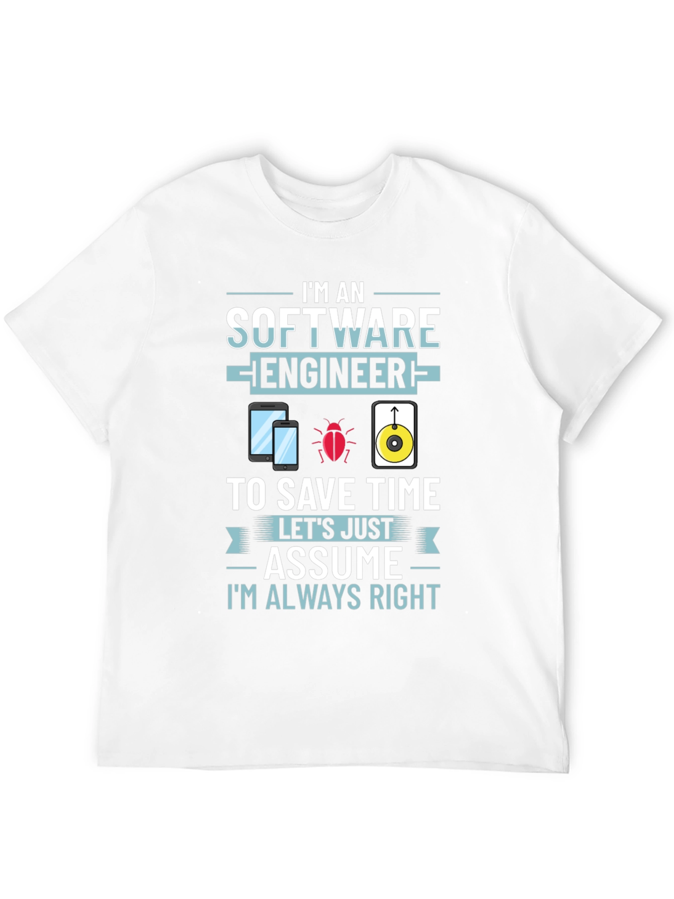 Black Software Engineer Novelty Graphic T-Shirt view 12