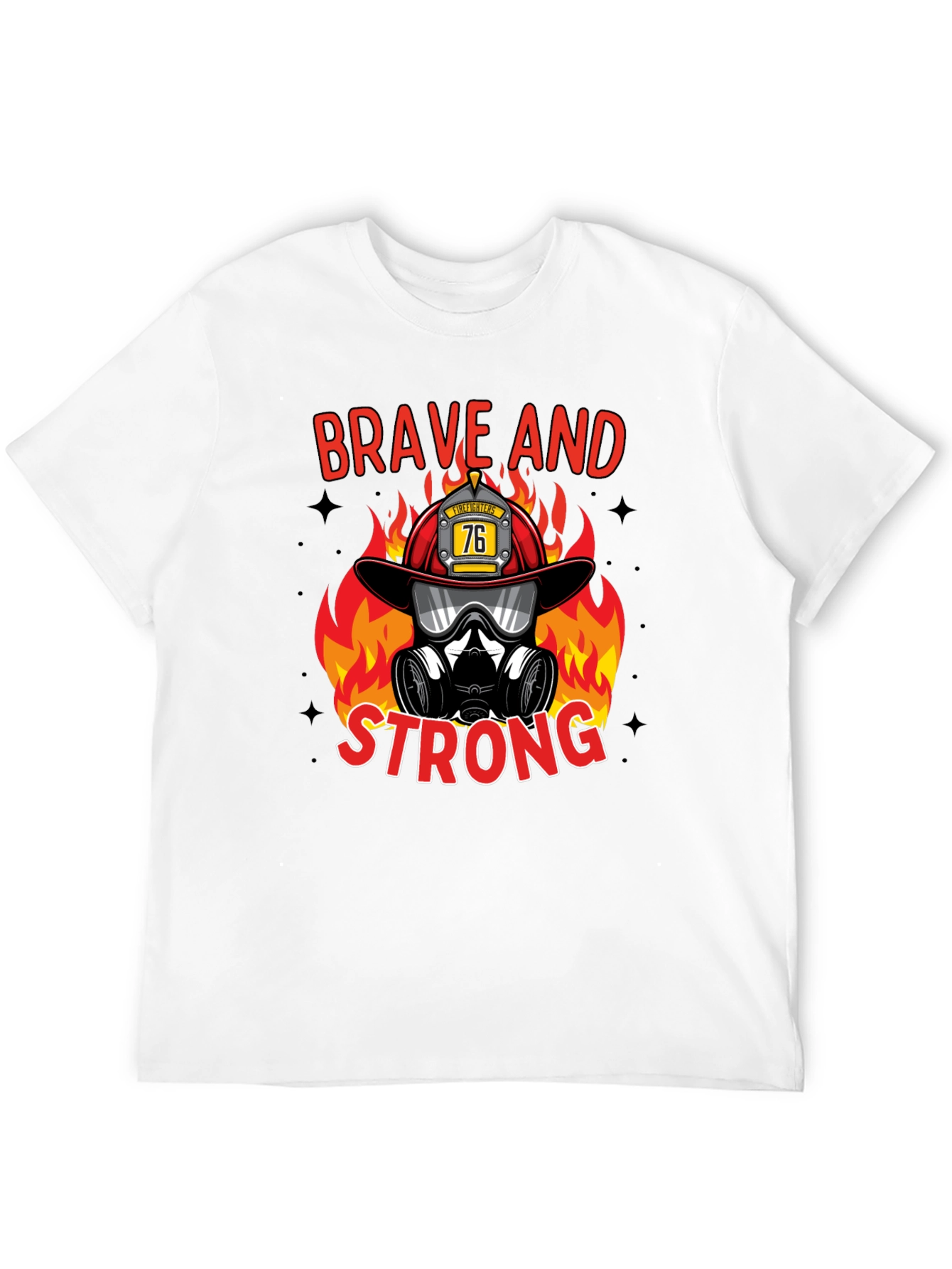 Black Brave Firefighter Graphic T-Shirt view 12