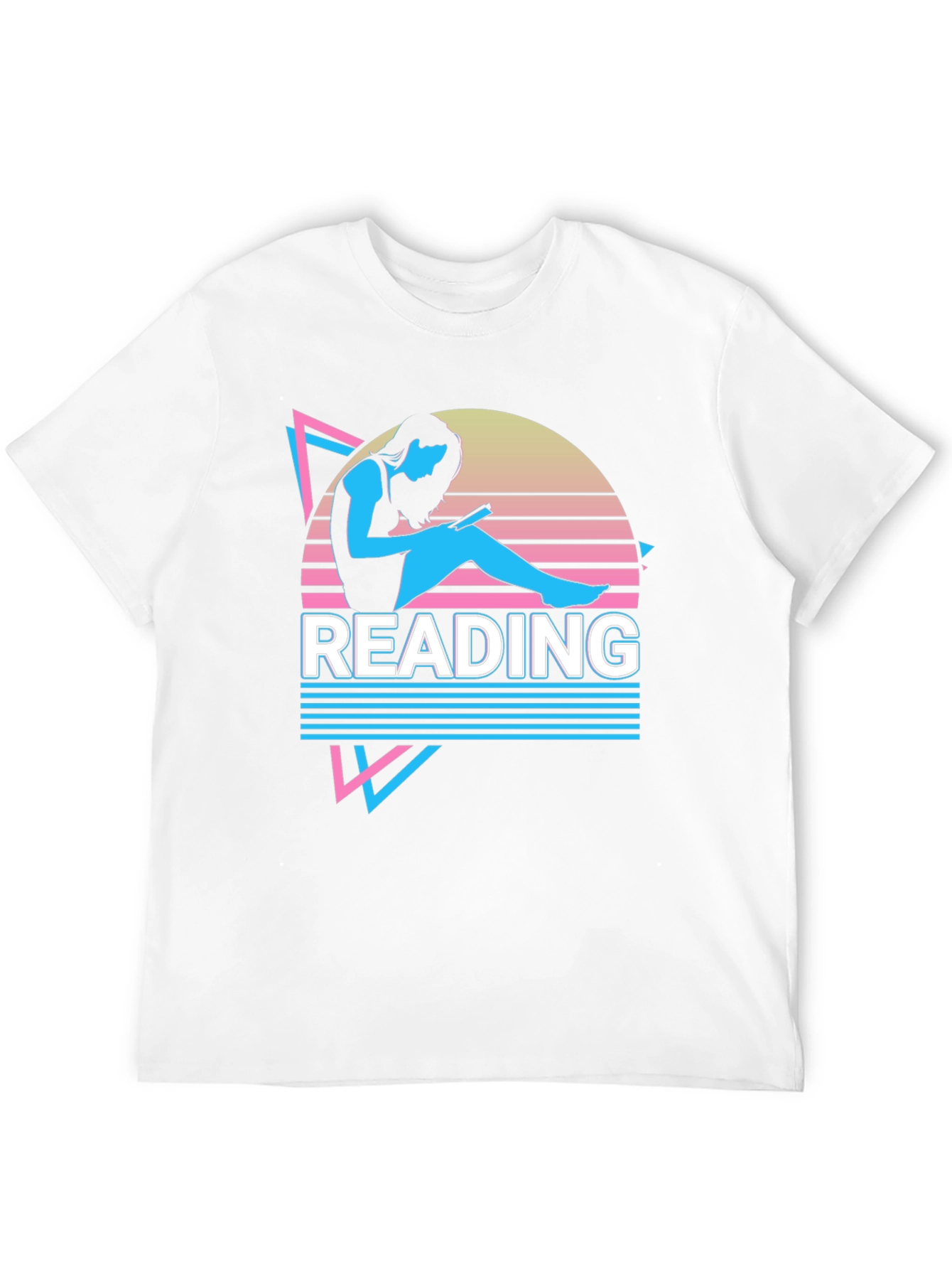 Black Retro Reading T-Shirt - 80s Style Reader Tee view 12
