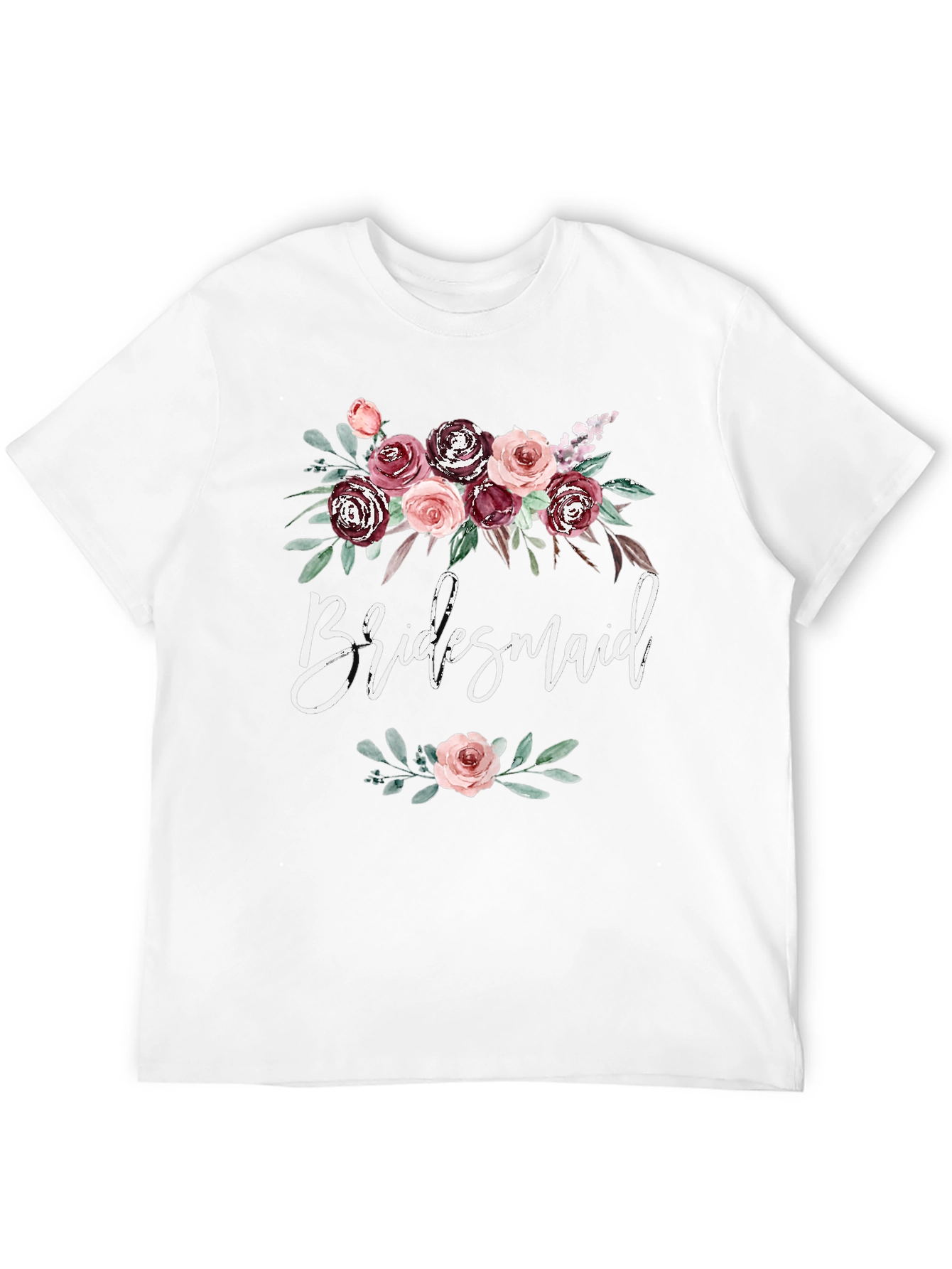 Black Bridesmaid Floral T-Shirt view 12