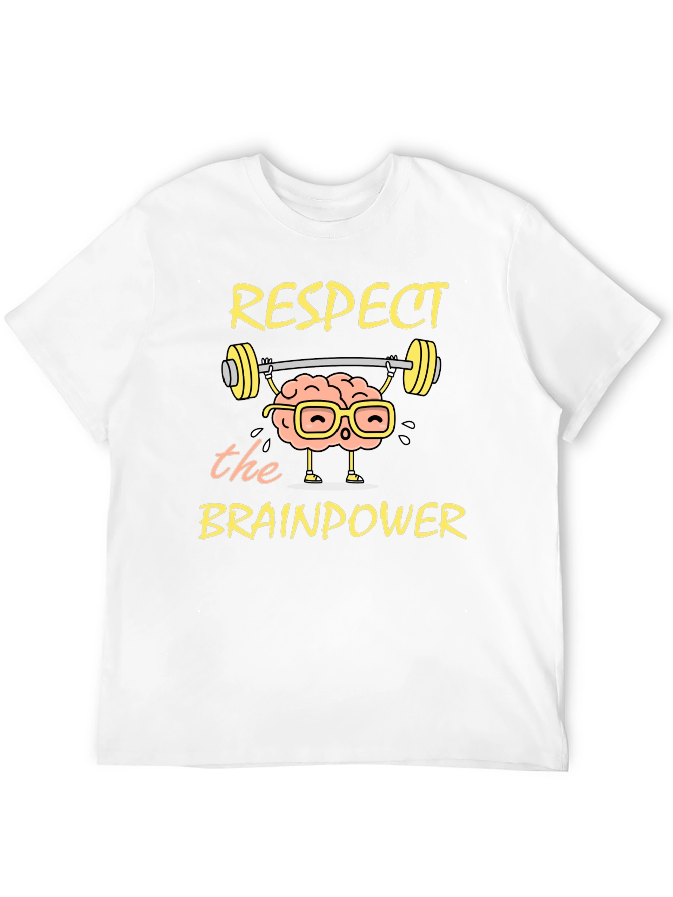 Black Respect the Brainpower T-Shirt - Smart & Funny Tee view 12
