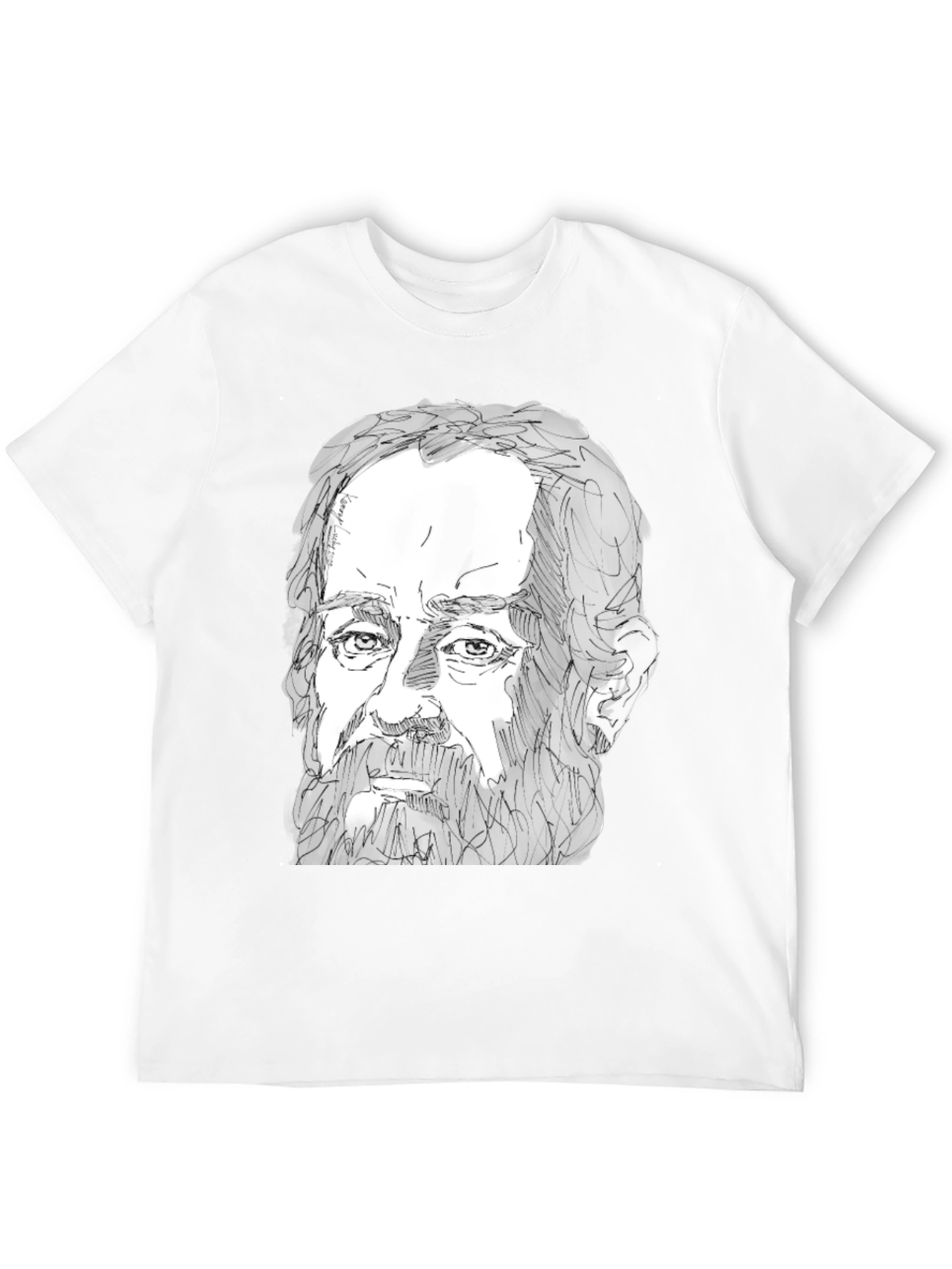 Black Sketch Portrait Black T-Shirt view 12