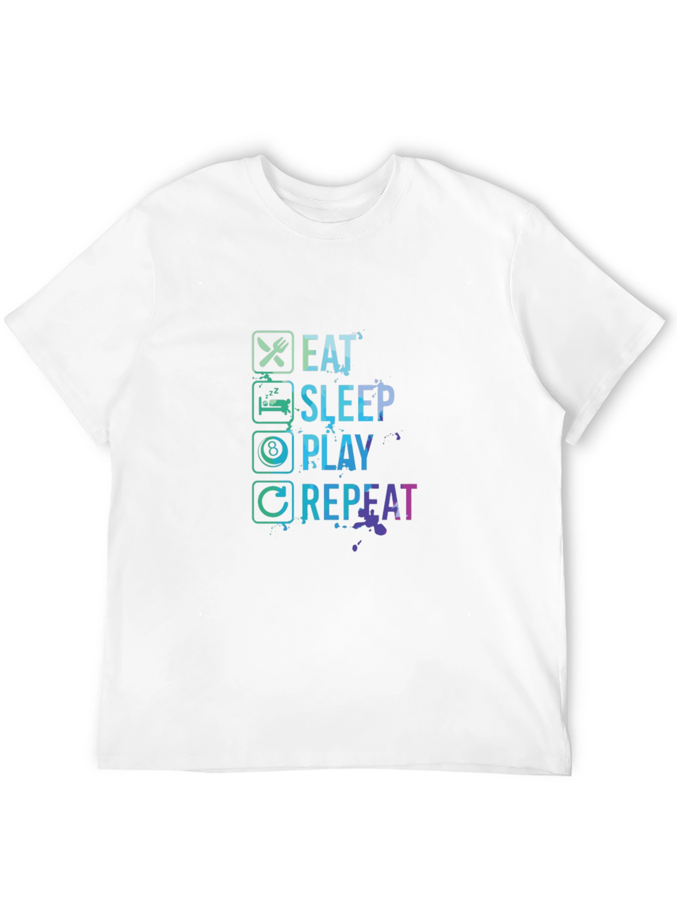 Black Eat Sleep Play Repeat T-Shirt - Gamer Tee view 12