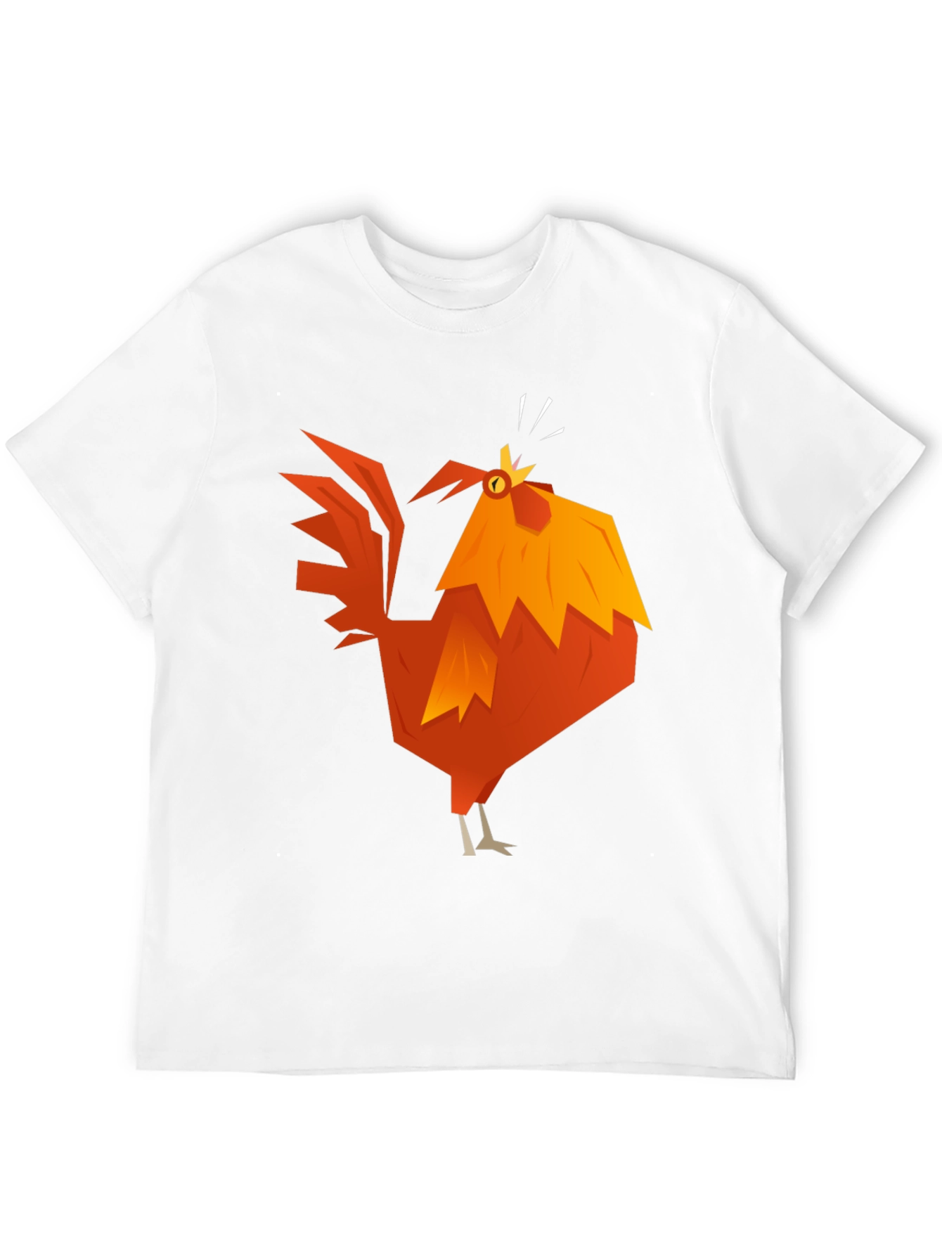 Black Geometric Rooster Graphic Tee - Black Cotton Blend view 12