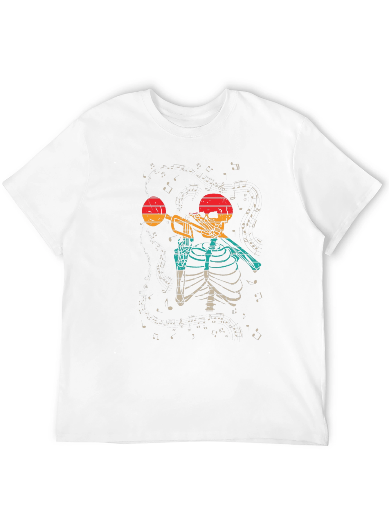 Black Skeleton Trumpet Player Graphic Tee view 12