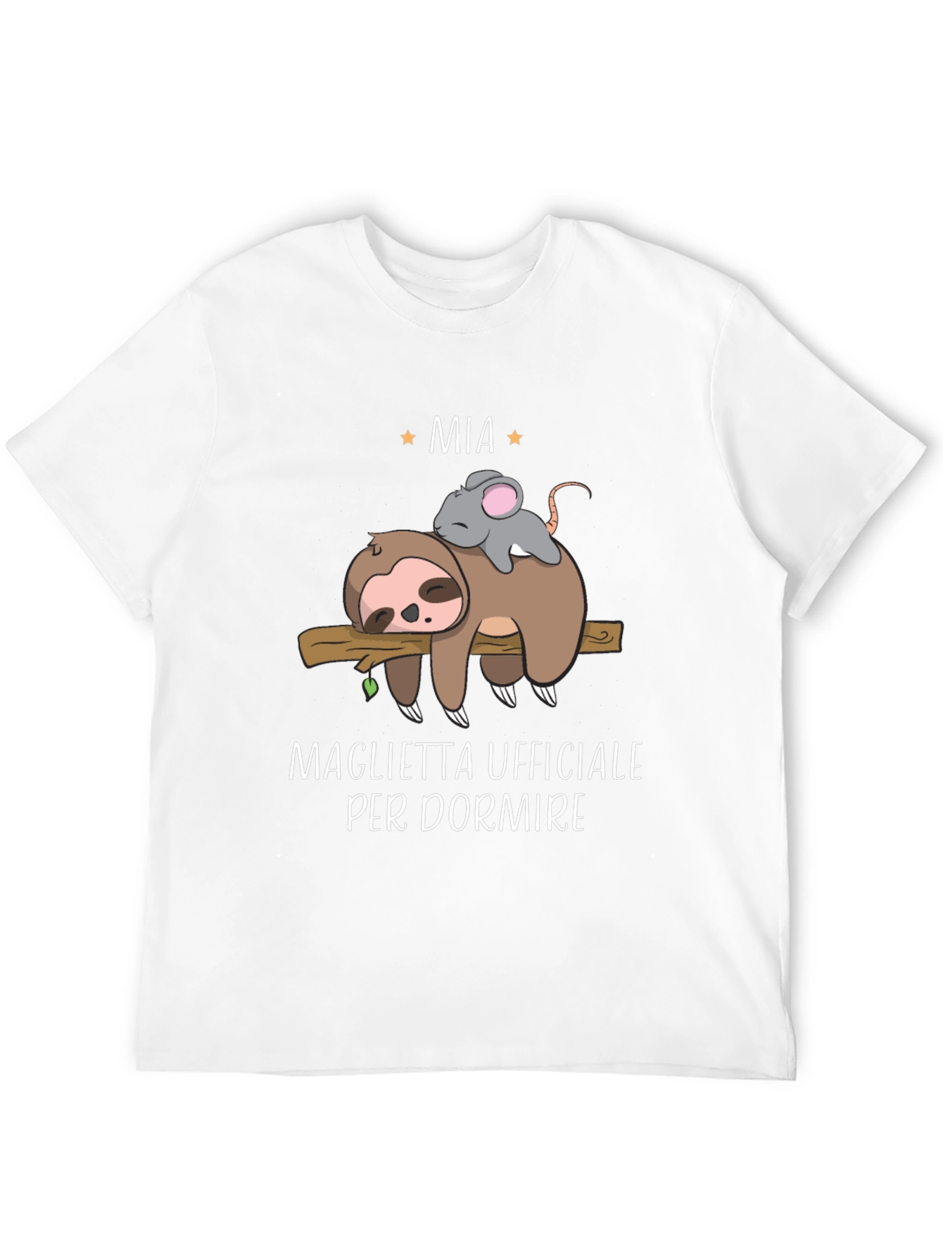 Black Funny Sloth & Mouse 'Mia' Sleep Shirt view 12