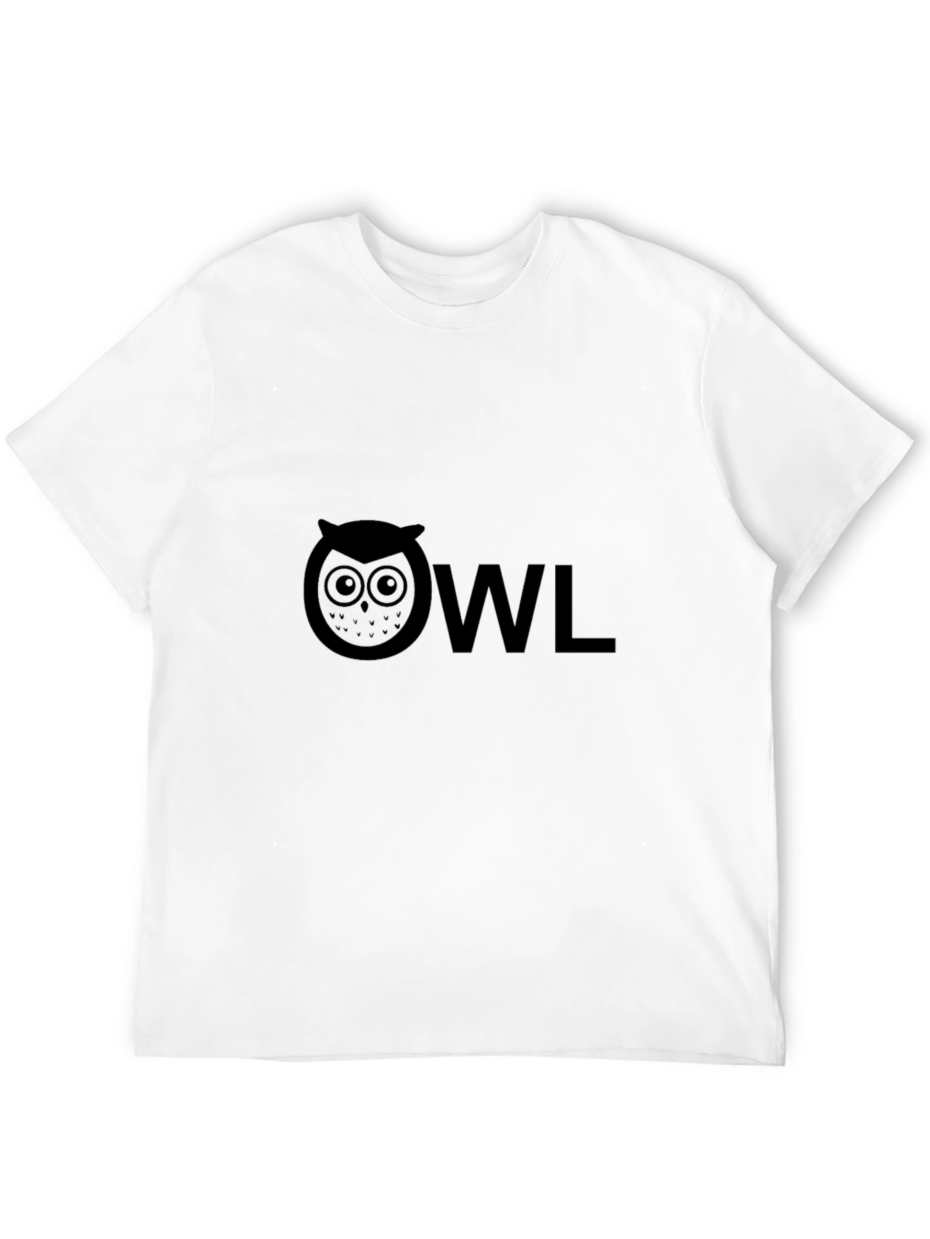Black Owl Graphic Tee - Black Cotton Blend T-Shirt view 12