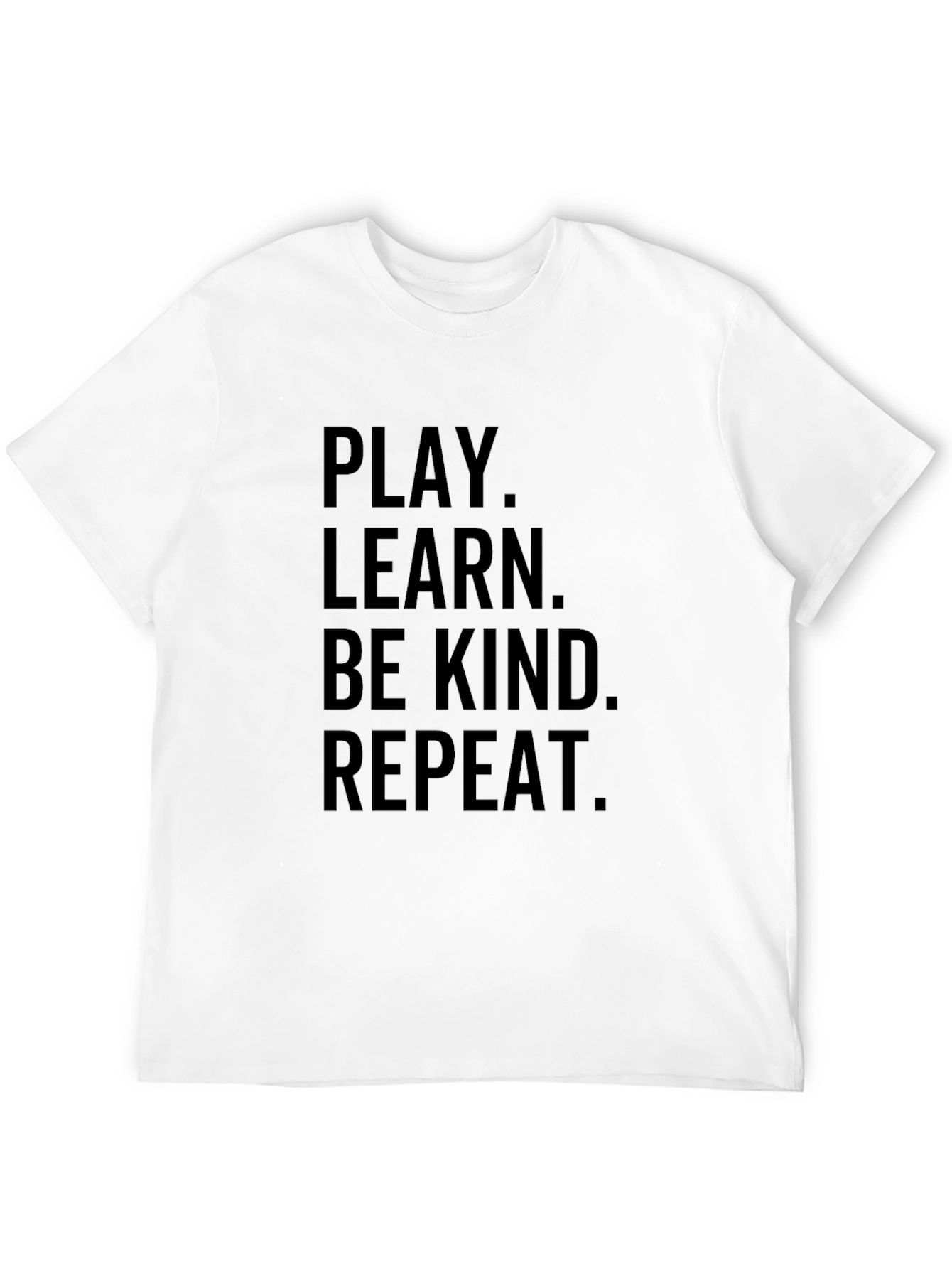 Black Play Learn Be Kind Repeat Black T-Shirt view 12