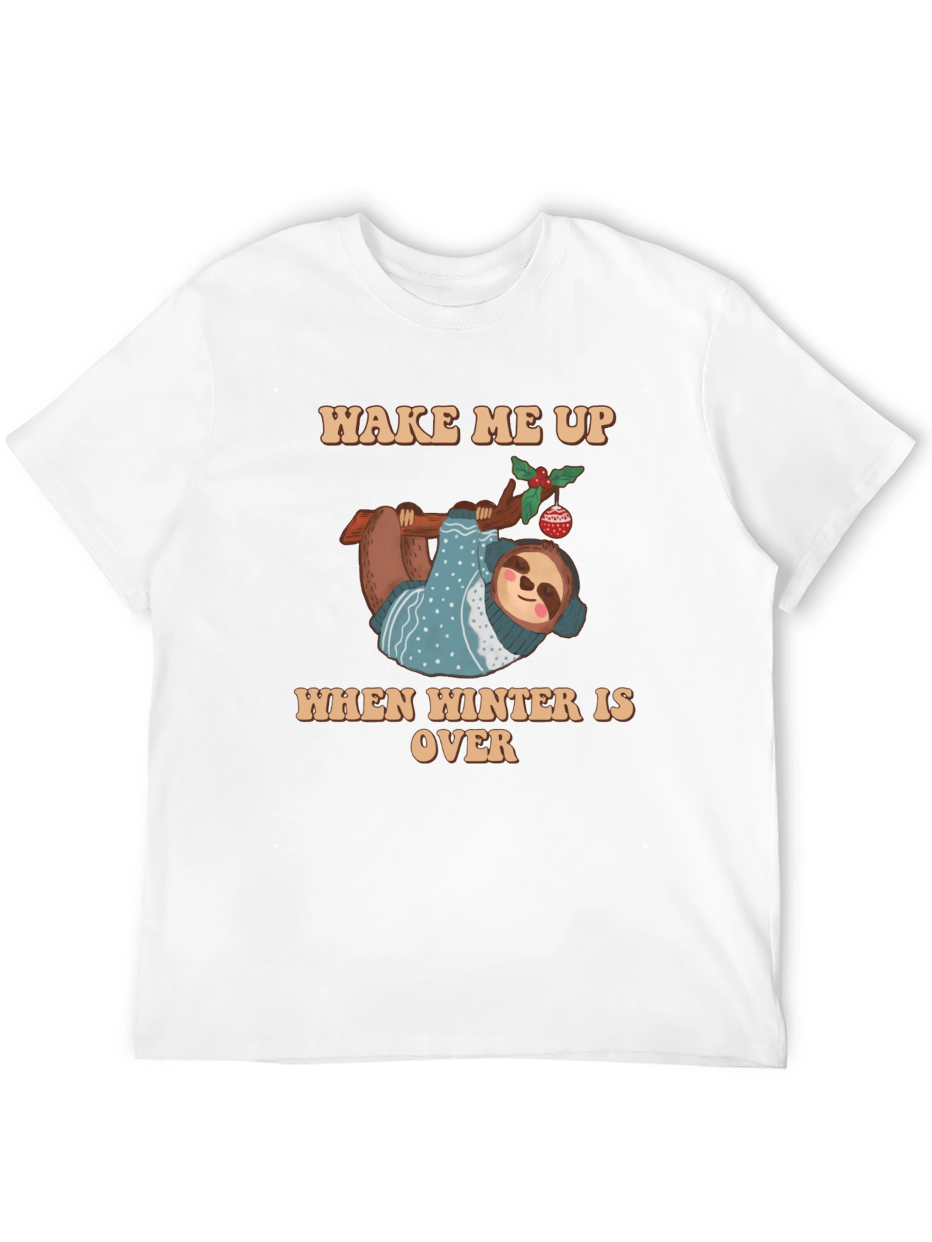 Black Sloth Winter T-Shirt - Wake Me Up When Winter Is Over view 12