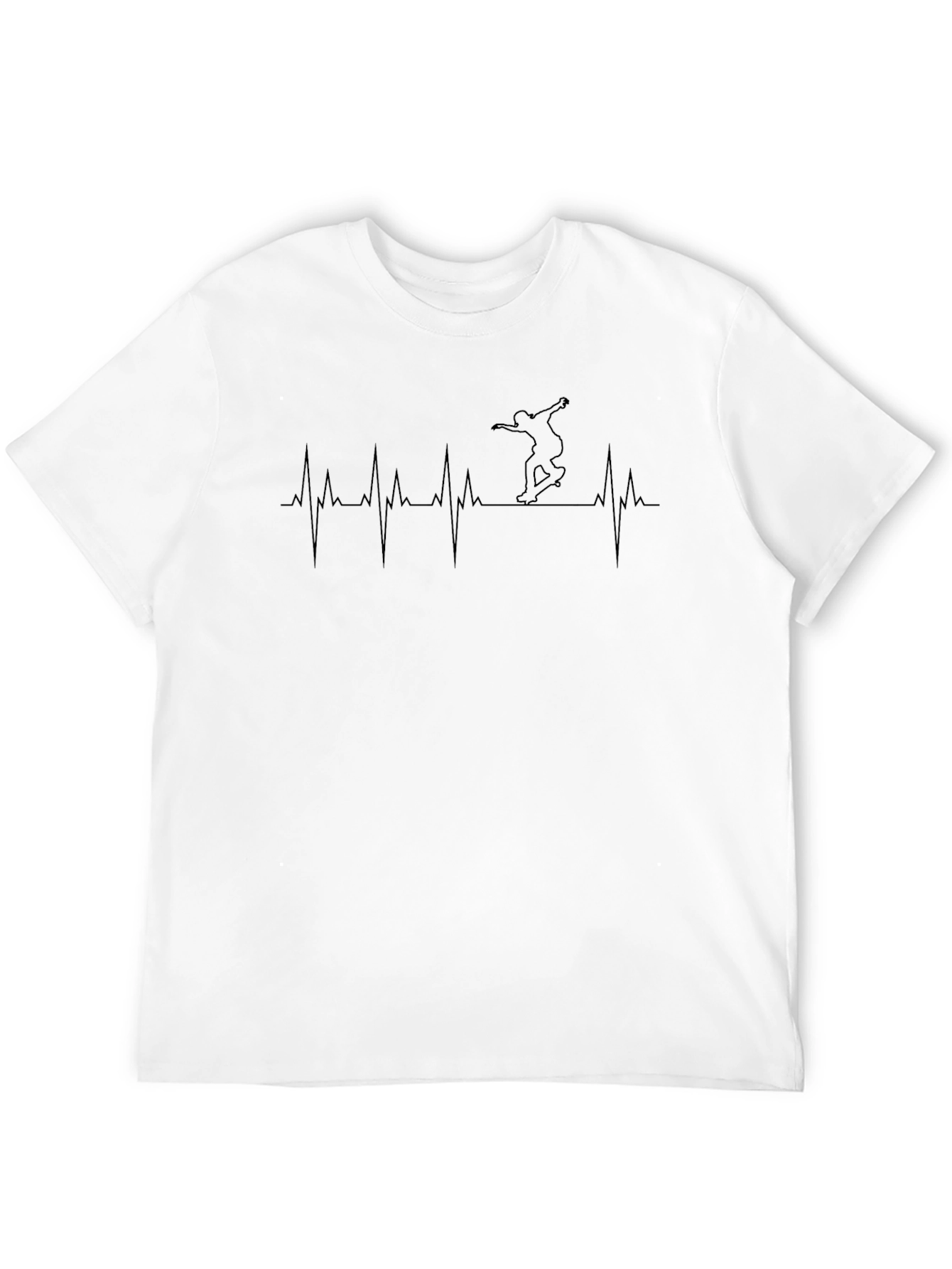Black Skateboarding Heartbeat T-Shirt - Ride On! view 12